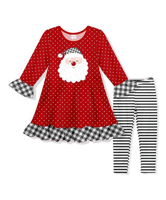 GLP0224 red santa claus toddler girl clothes toddler christmas outfit-promotion 2025.10.4 $5.5