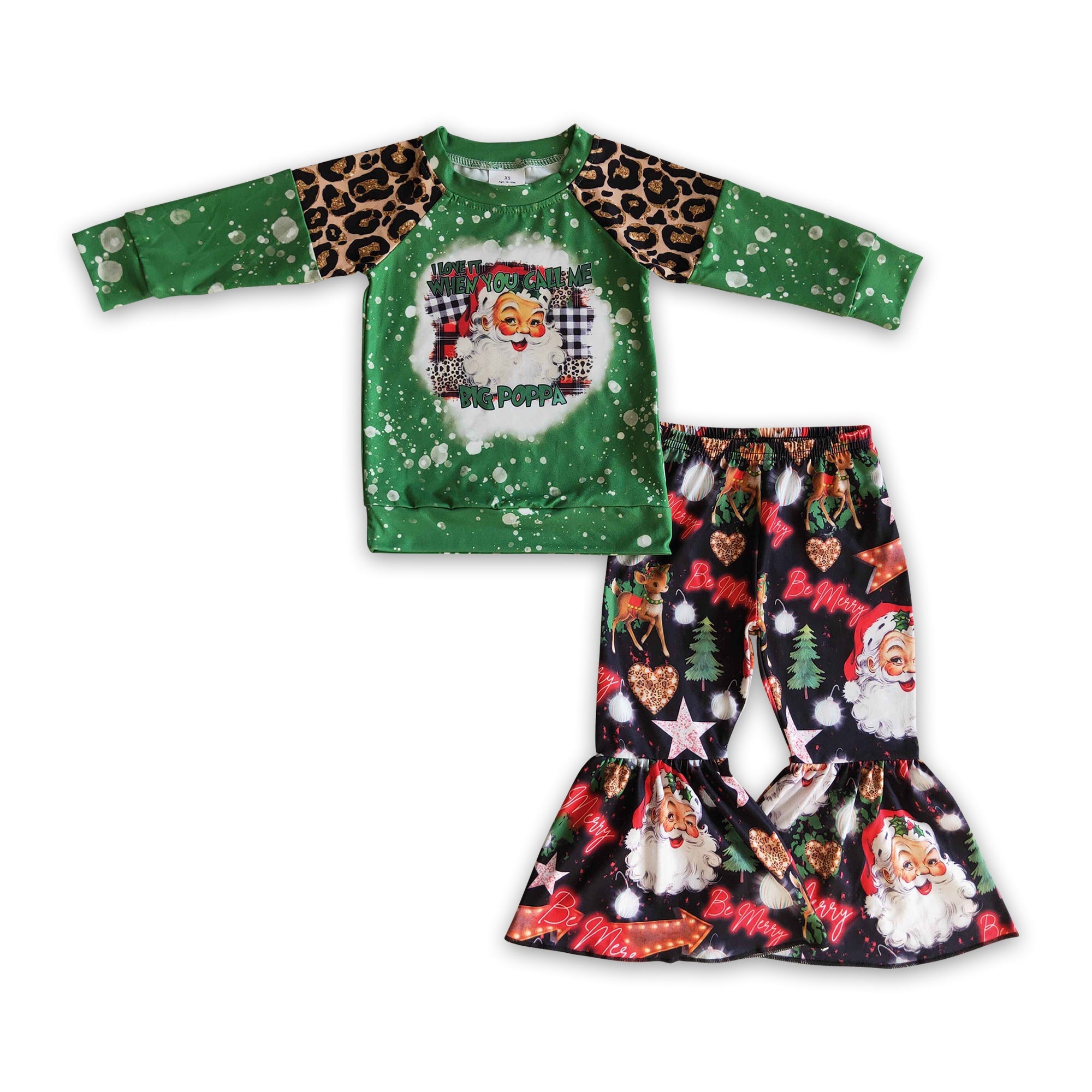 GSP0321 RTS baby girl clothes green girl christmas outfits