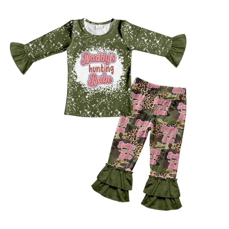 GLP0327 baby girl clothes green daddy's hunting winter outfits-promotion 2025.1.4 $5.5