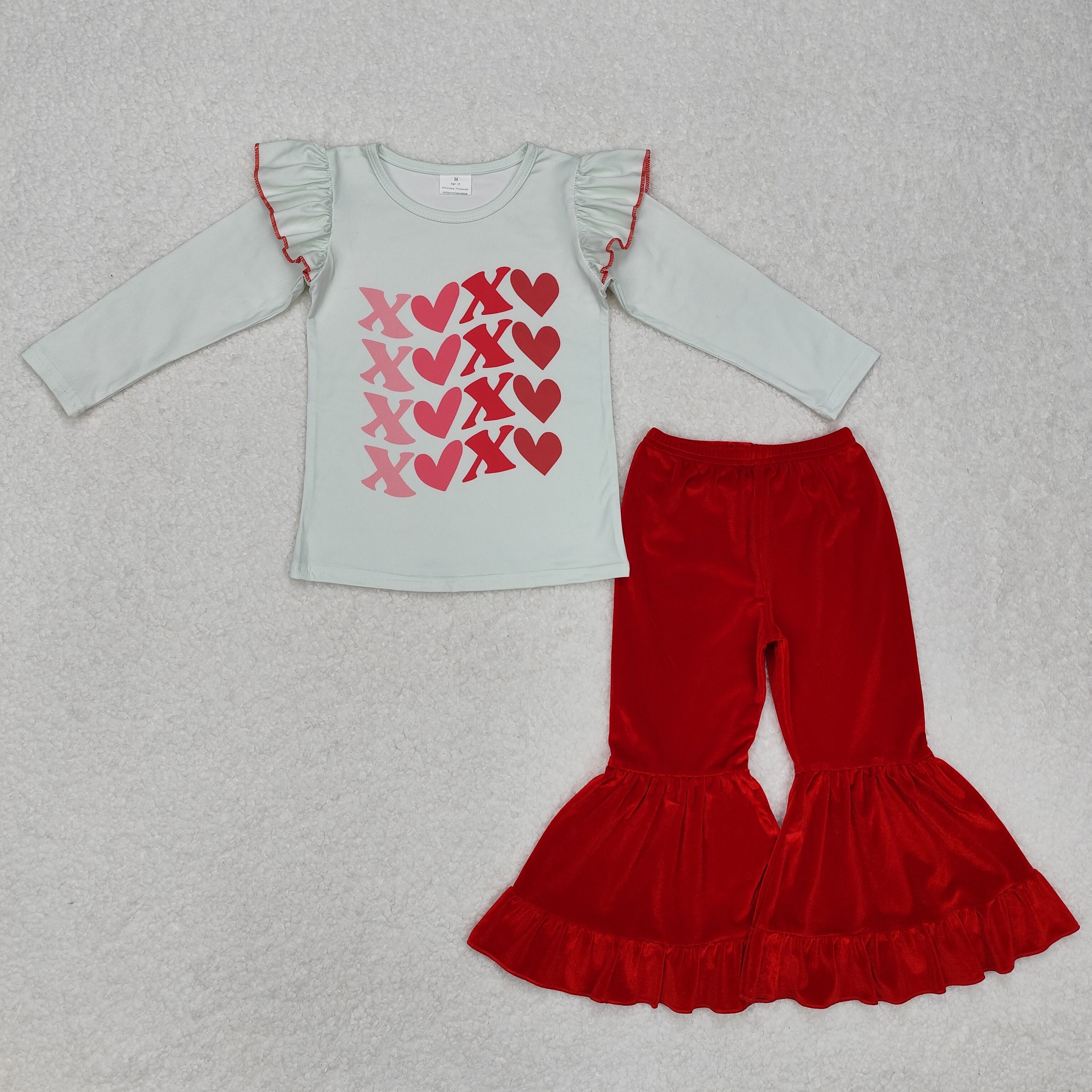 GLP1142 RTS baby girl clothes xoxo girl valentines day outfit