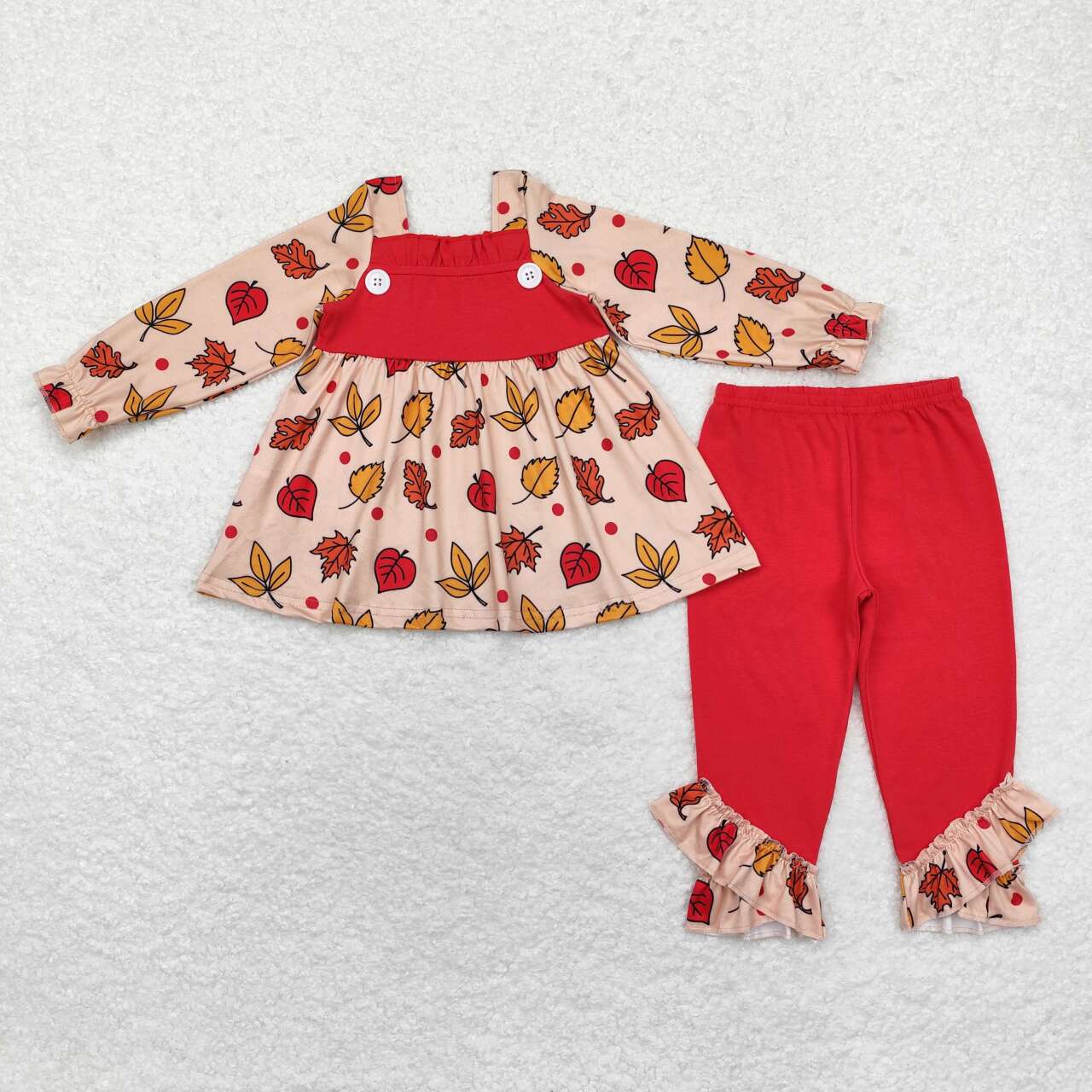 GLP1503 RTS  toddler girl clothes leaves girl autumn set