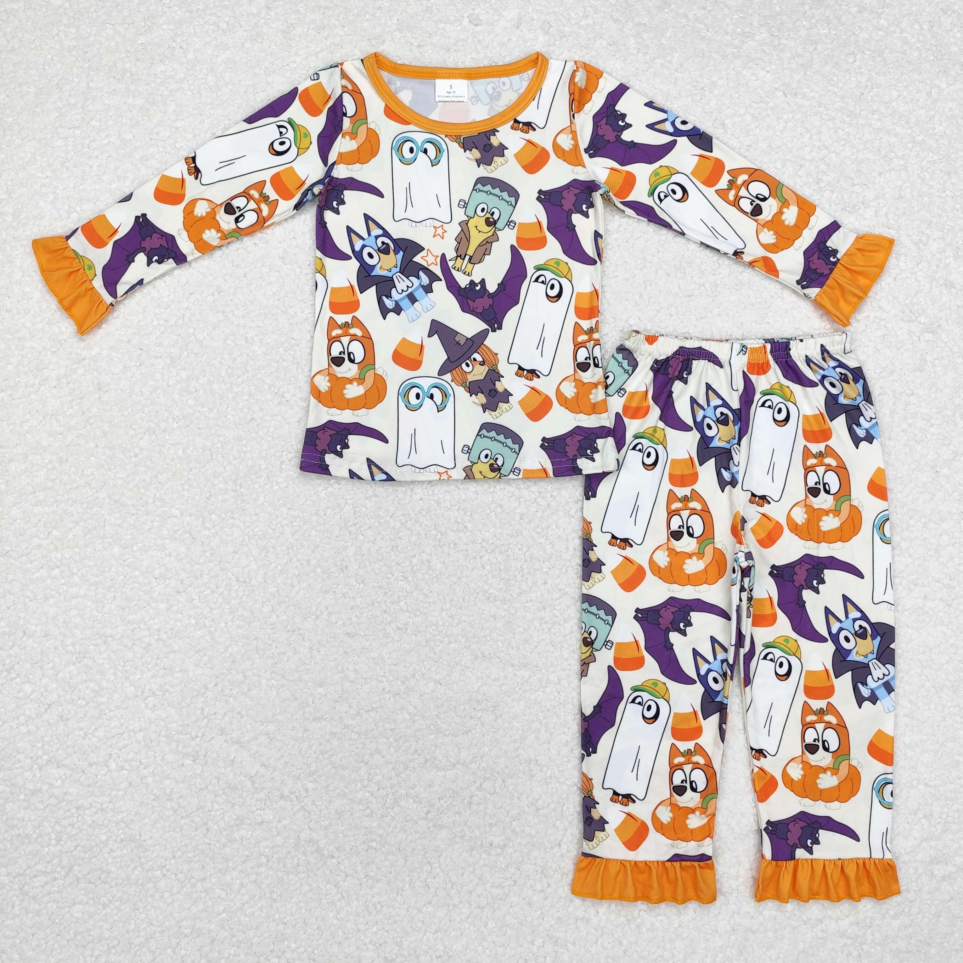 GLP1757 RTS  toddler girl clothes cartoon dog girl halloween pajamas winter outfit