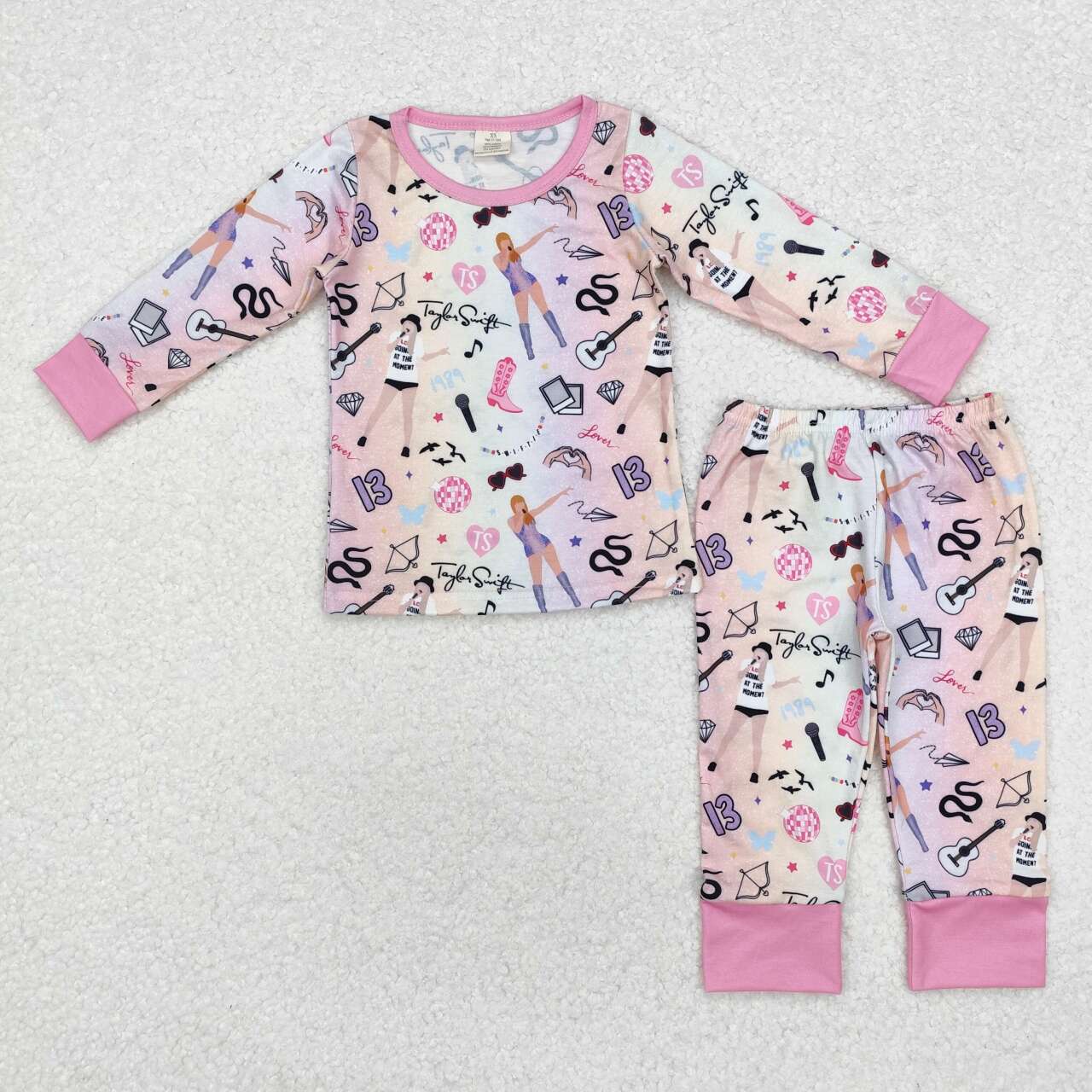 GLP1844 RTS toddler girl clothes 1989 singer girl winter set pajamas outfit