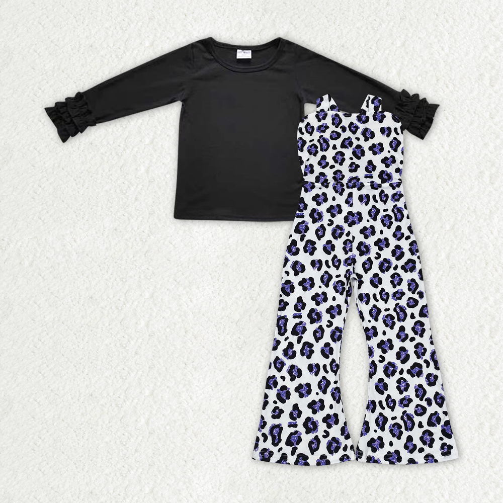 GLP1847 RTS toddler girl clothes leopard print girl  winter jumpsuit set