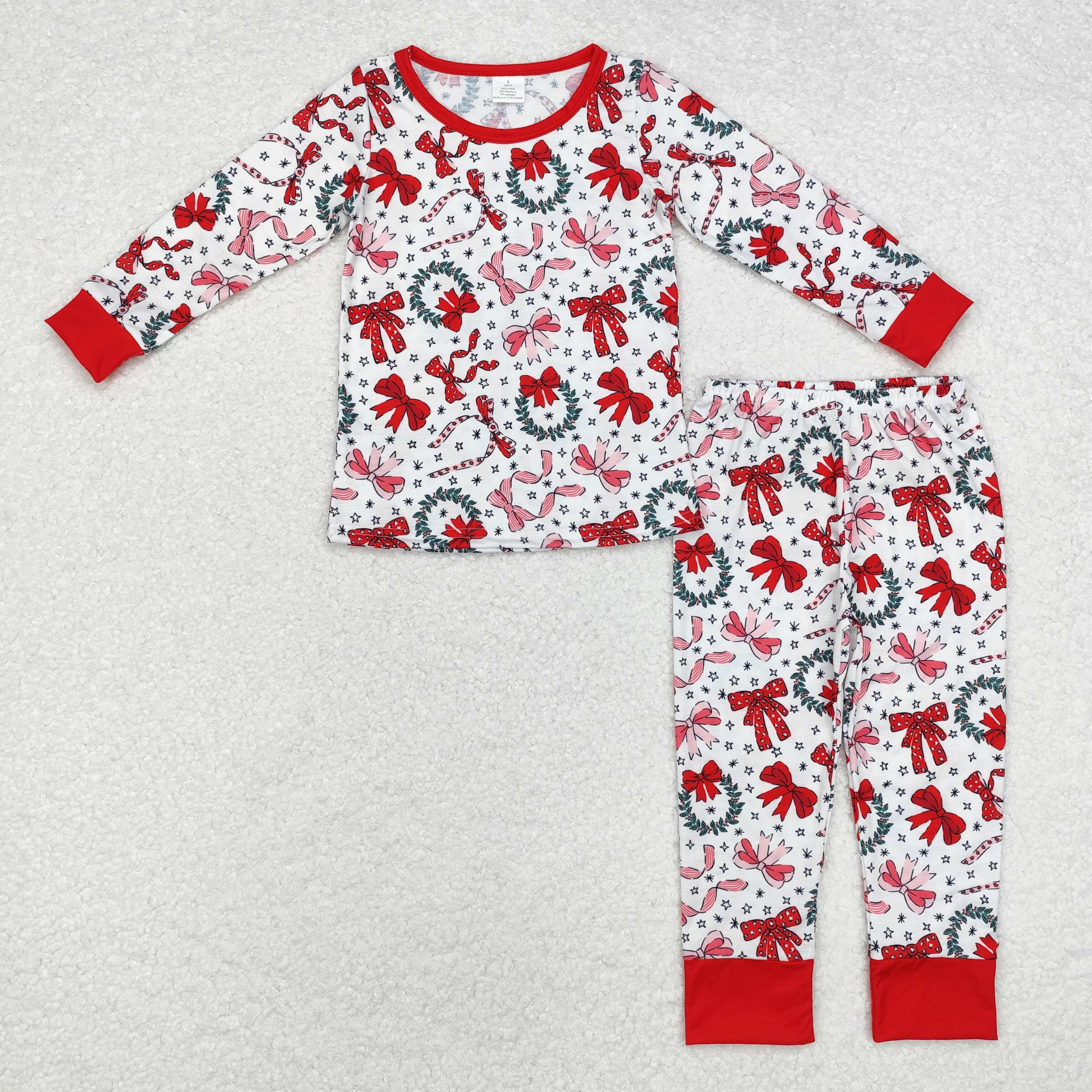 GLP1879 RTS  toddler girl clothes bows girl christmas set-BAMBOO