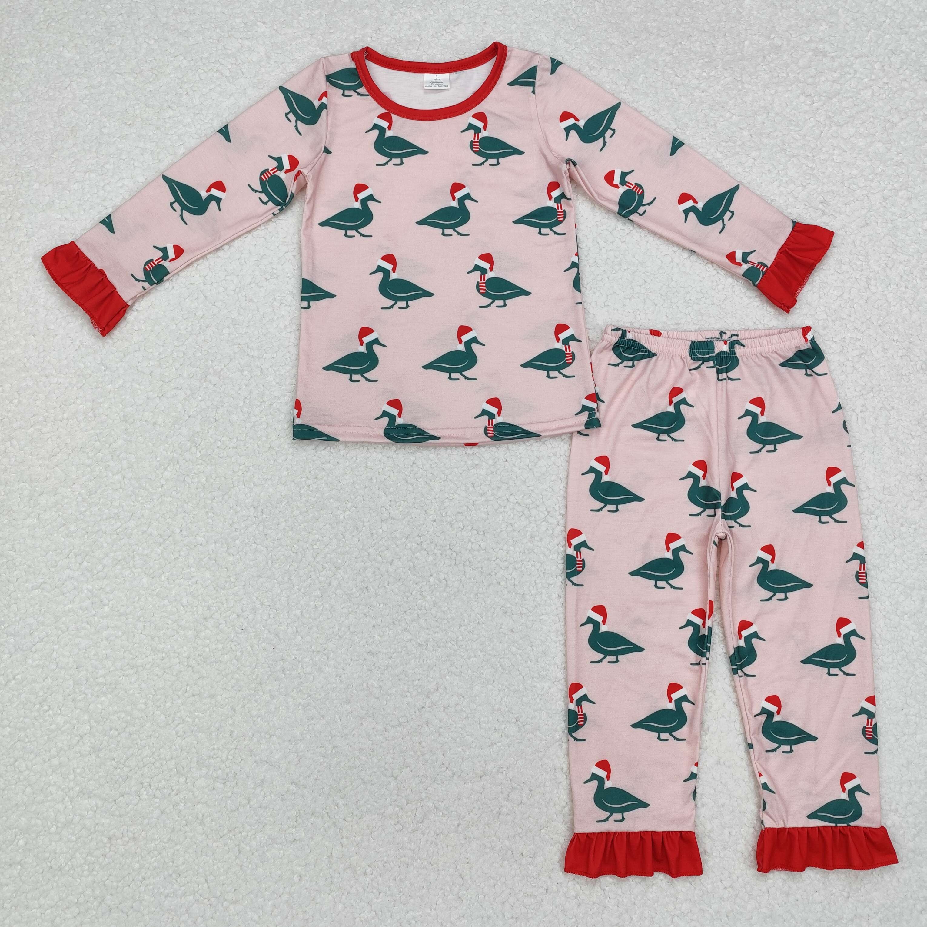 GLP1892 RTS toddler girl clothes mallard girl winter christmas clothes set-BAMBOO