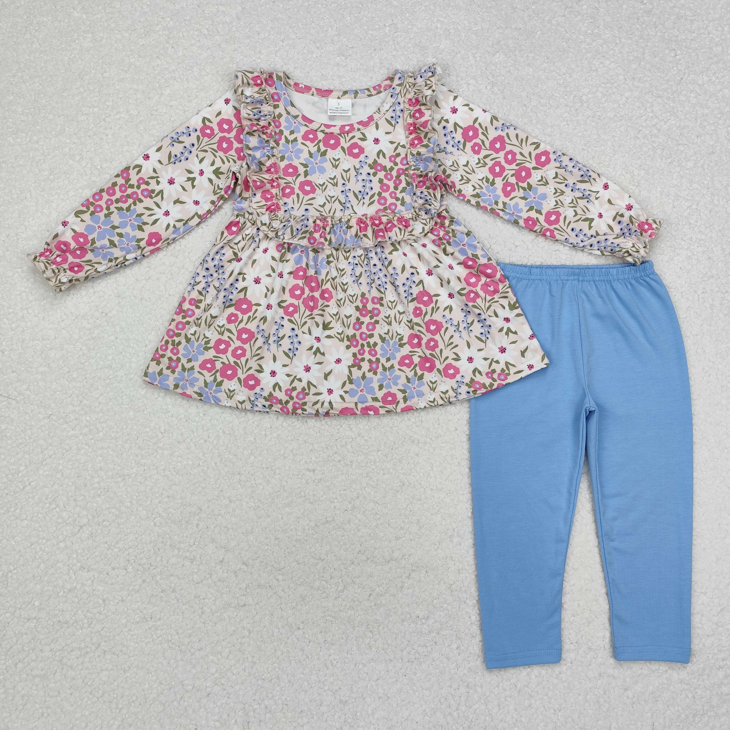 GLP1926 RTS  toddler girl clothes floral girl winter set