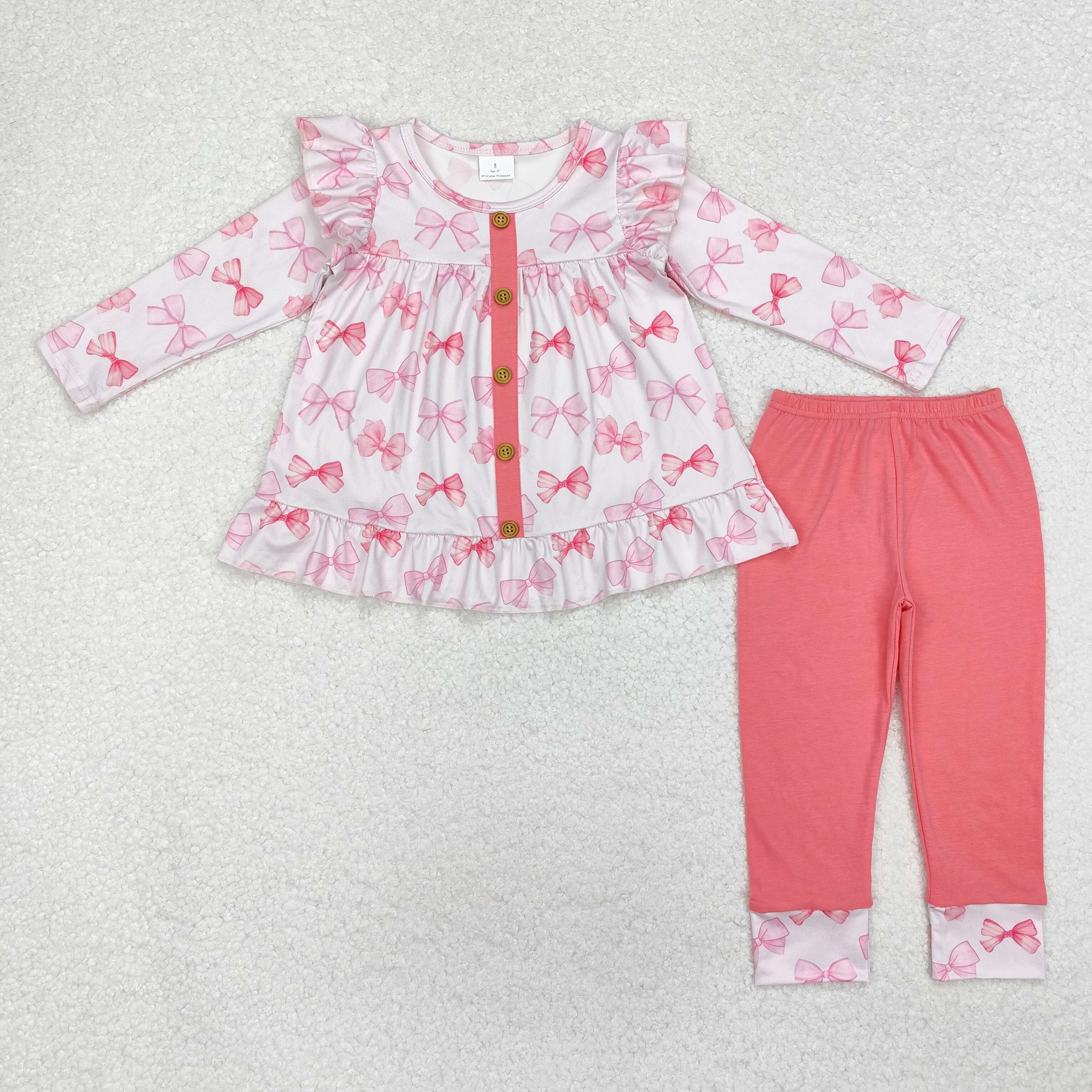 GLP1958 RTS  toddler girl  clothes pink bows girl winter set