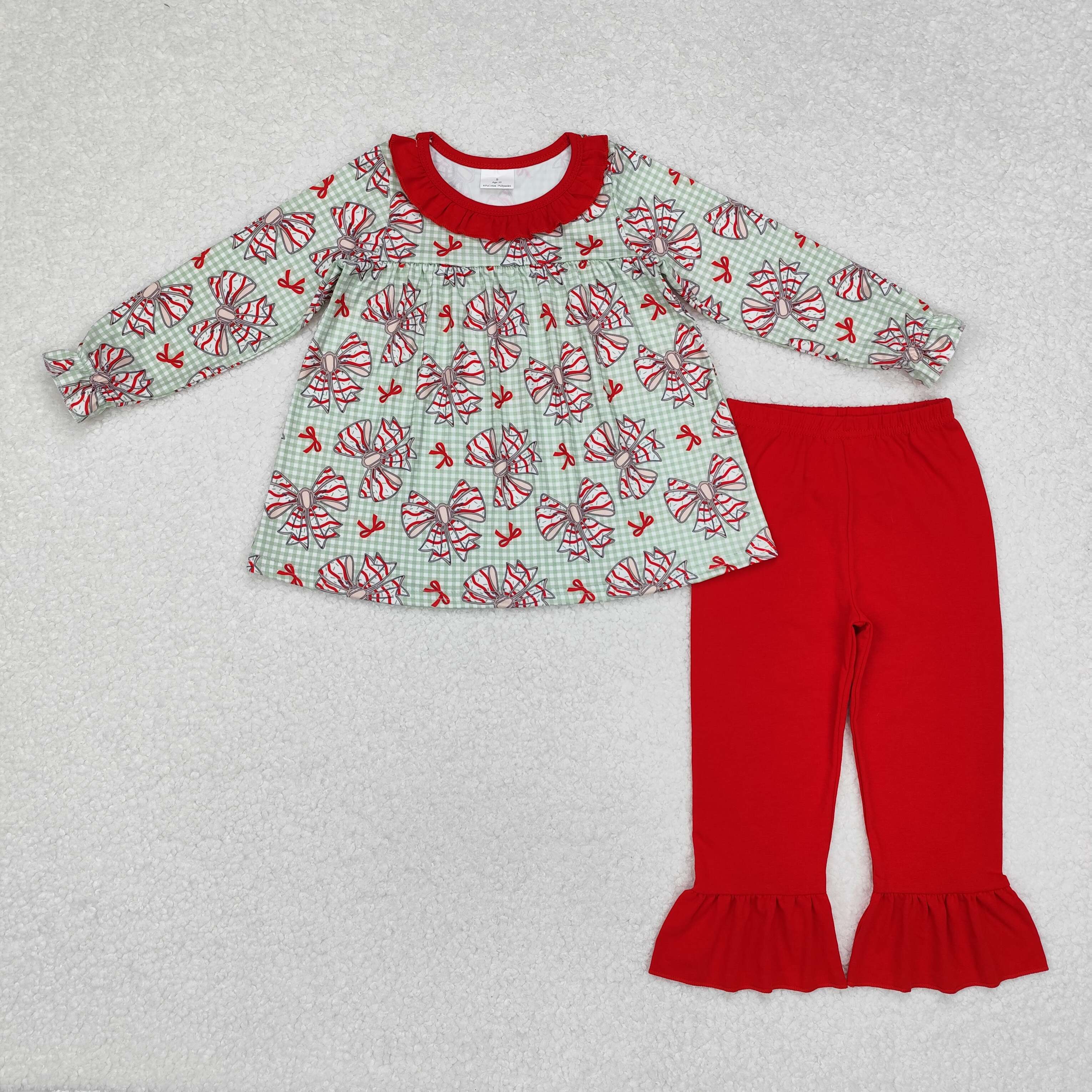 GLP2051 RTS  toddler girl clothes  bows girl winter christmas set-real pic 2024.10.16 
