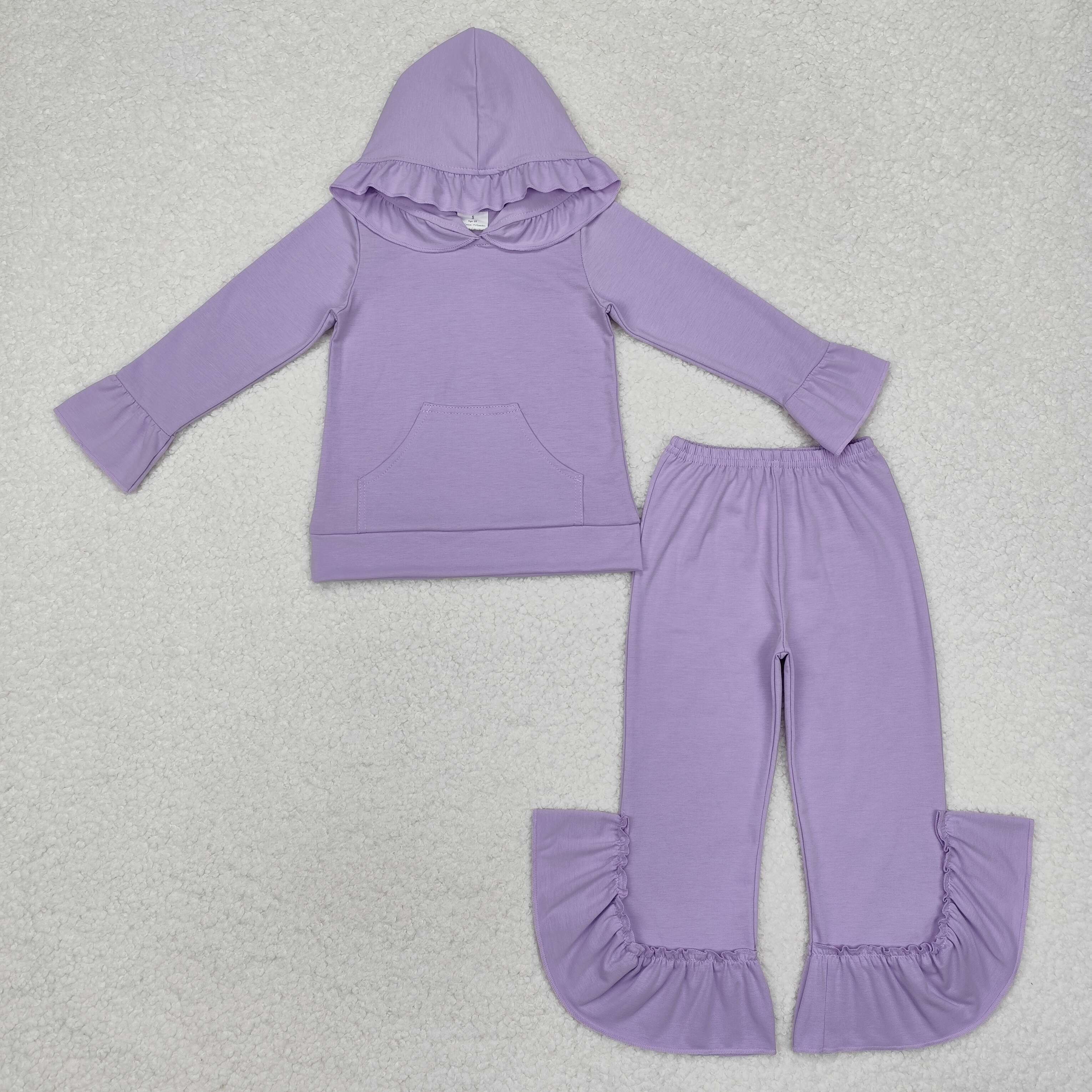 GLP2060 RTS baby boy clothes purple boy hoodies set toddler winter outfit