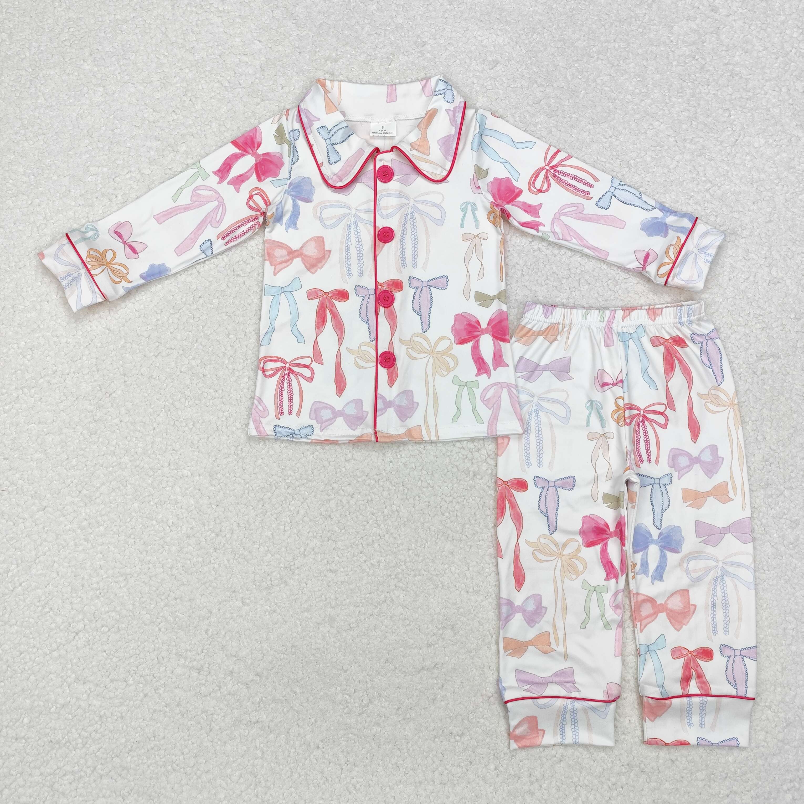 GLP2025 RTS toddler girl clothes crutch fur smile girl winter christmas pajamas set