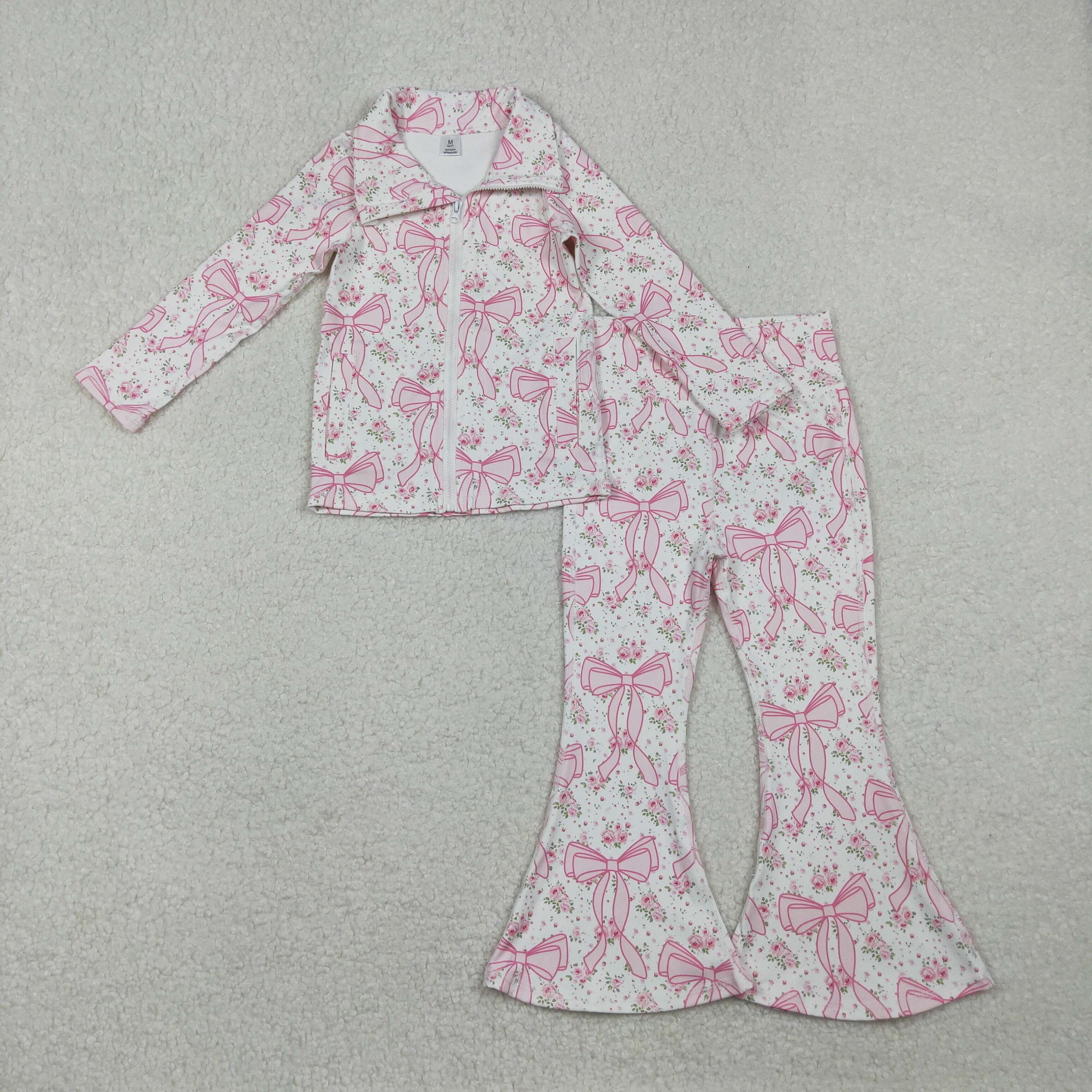 GLP2440 RTS toddler girl clothes bows girl yoga winter set winter outfit clothing set