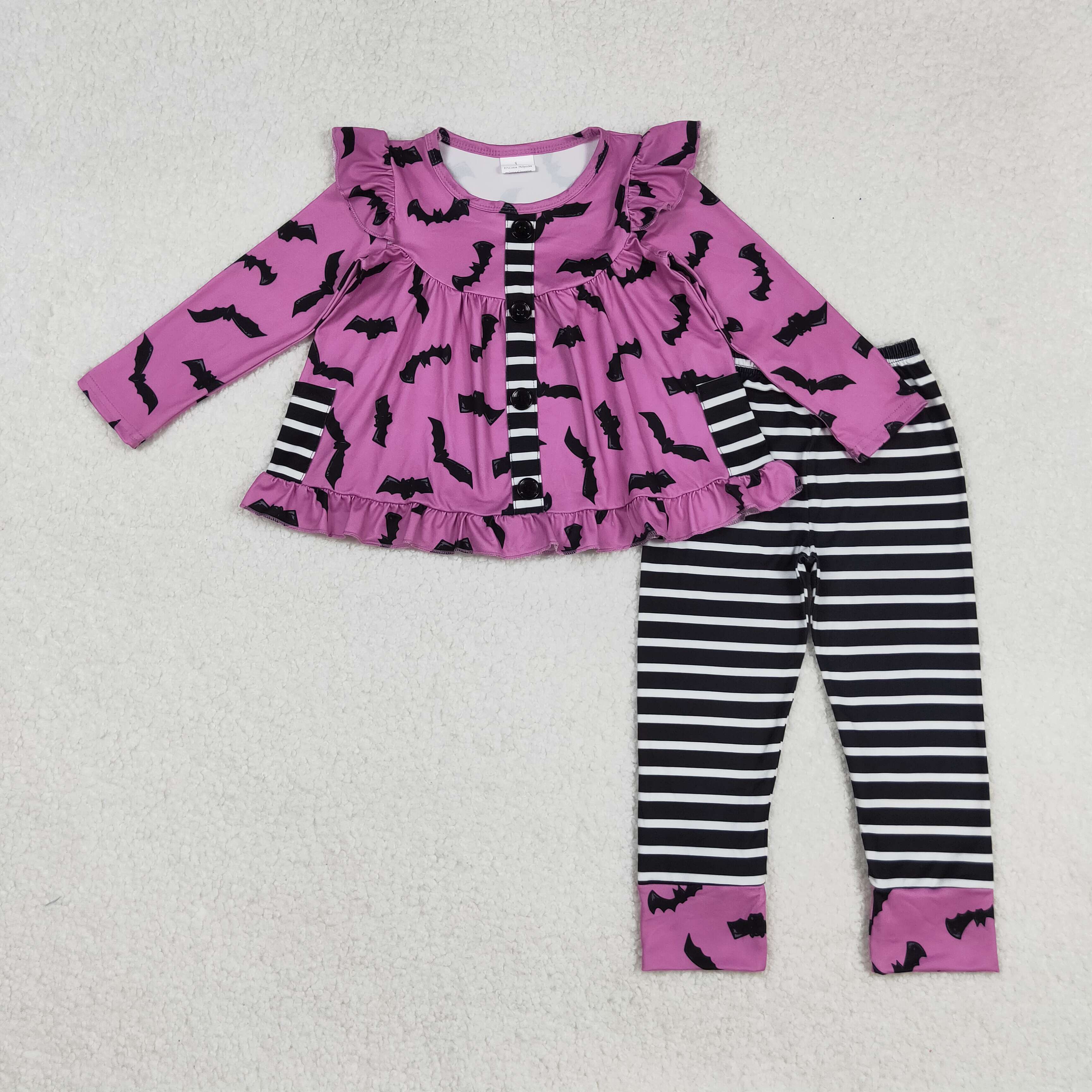 GLP2693 RTS girl clothes bat print girl pajamas winter outfit