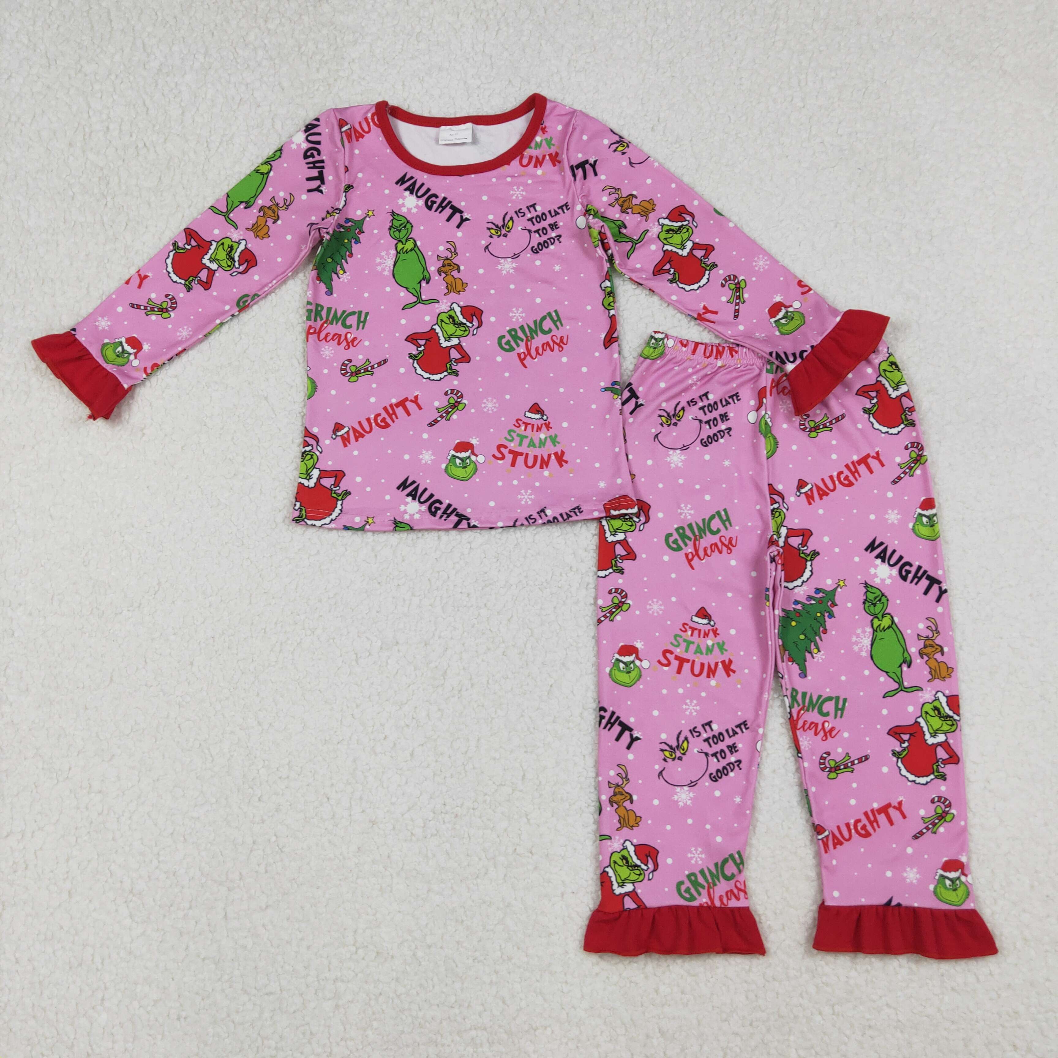 GLP2710 RTS girl clothes cartoon girl christmas pajamas winter set