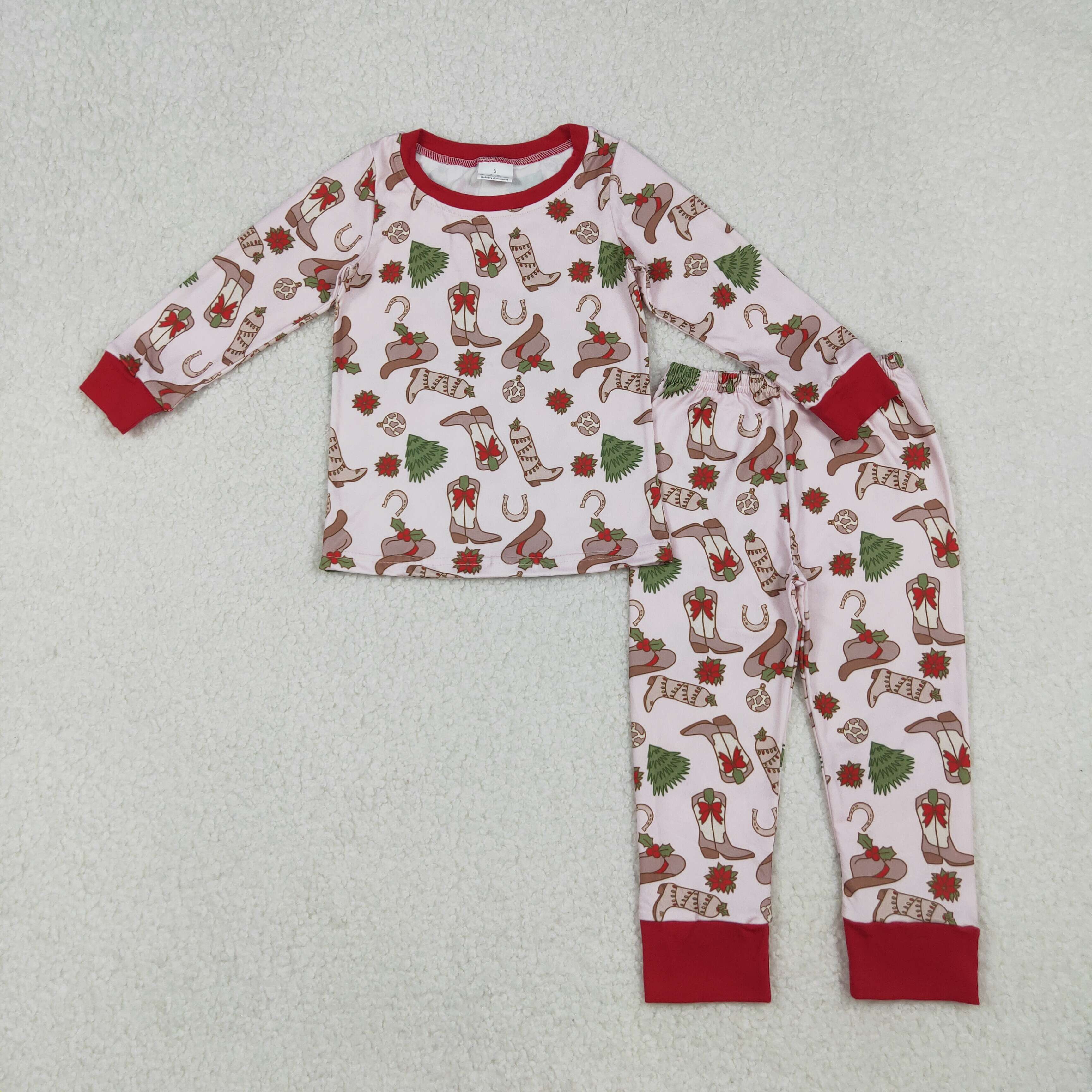 GLP2729 RTS girl clothes western clothes girl christmas winter pajamas set