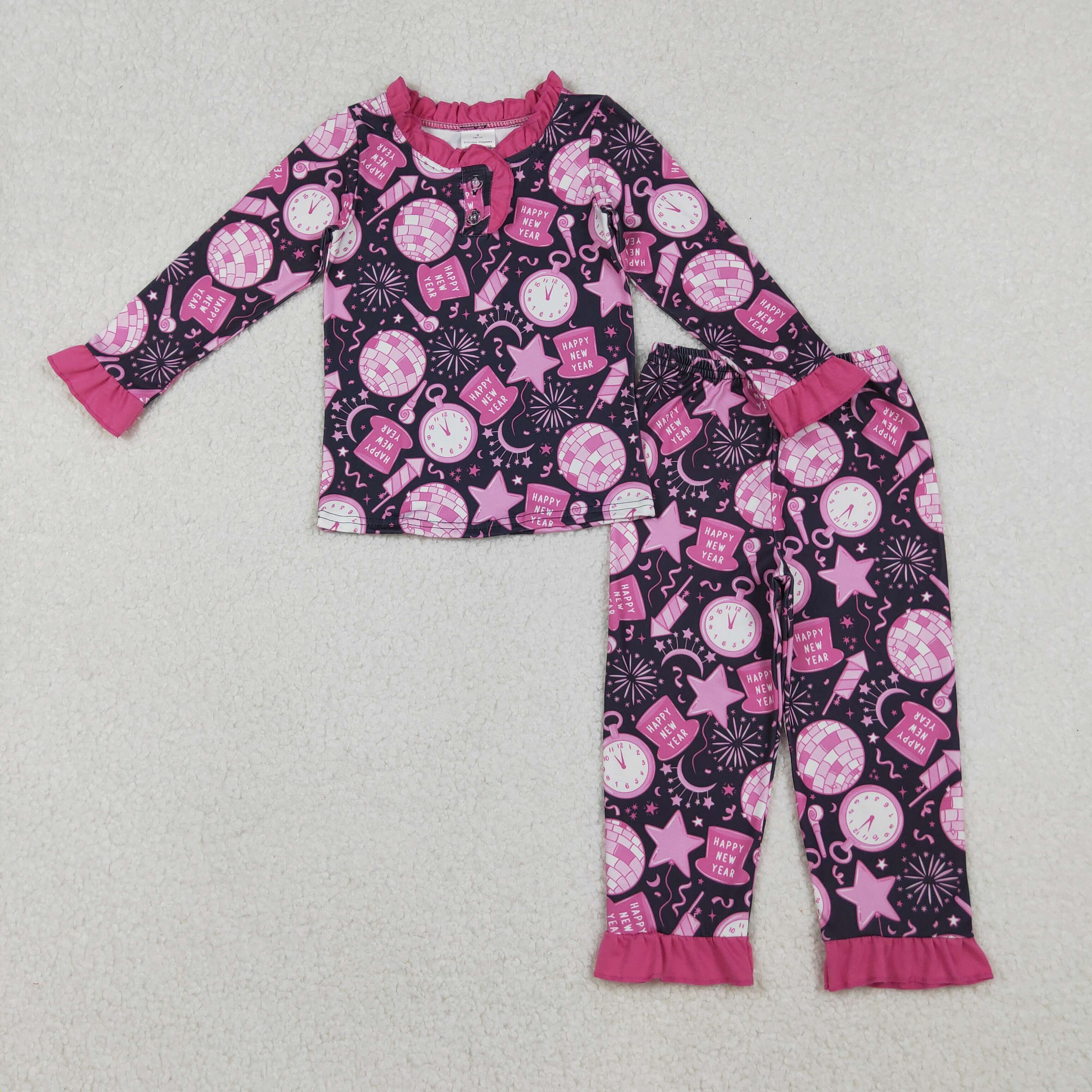 GLP2771 RTS girl western Clothes girl winter pajamas set