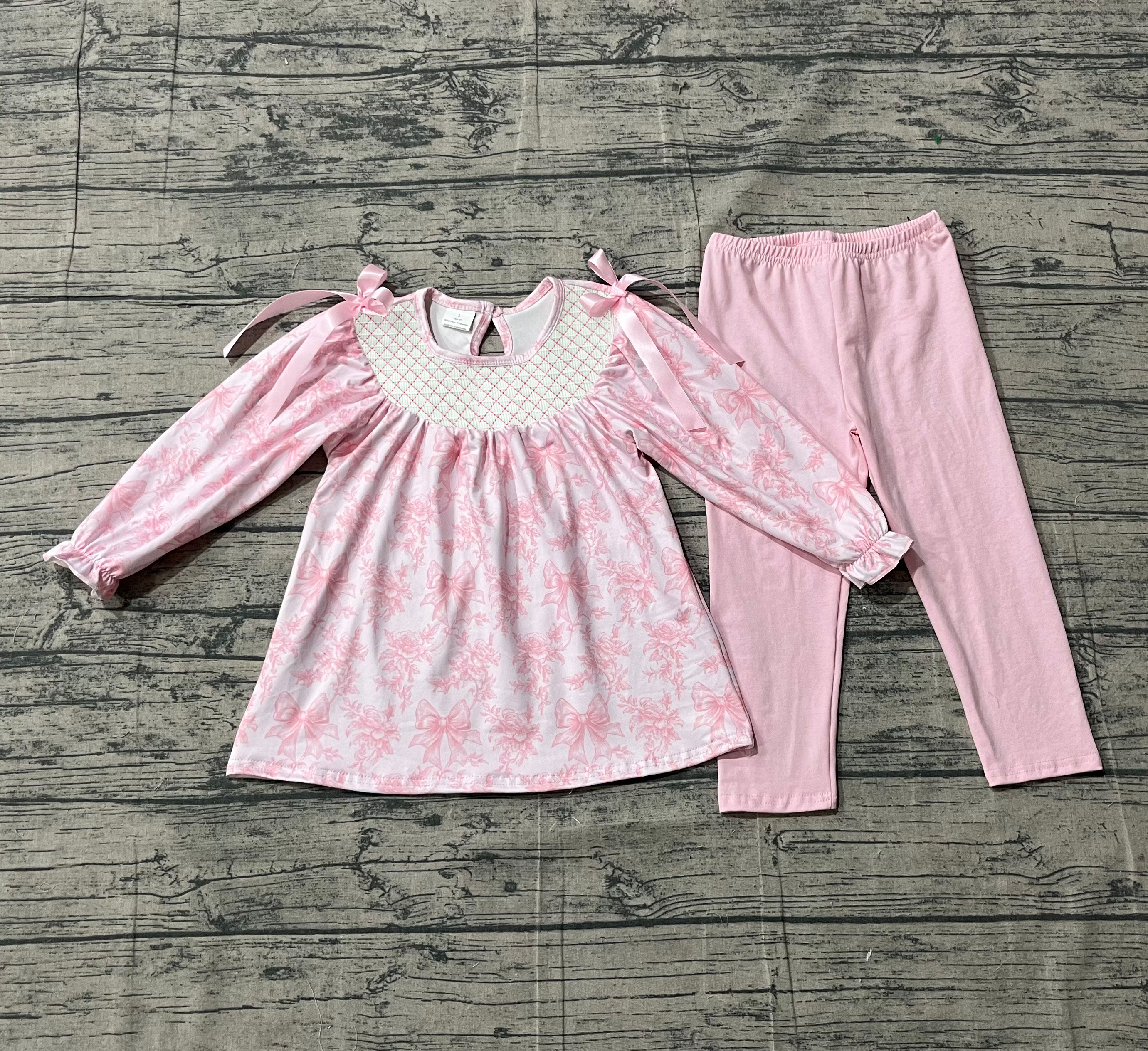 GLP3285 pre-order  toddler girl clothes pink floral print girl winter set-real pic 2026.1.4 