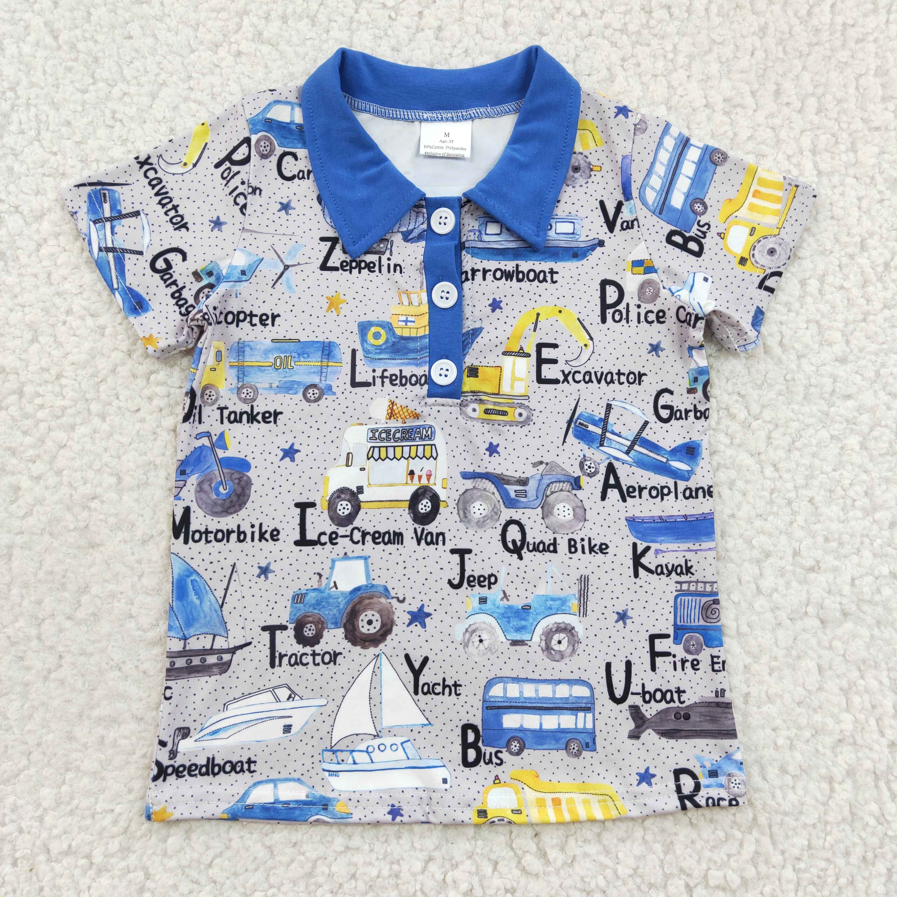 BT0135 baby boy clothes summer blue top tshirt-promotion 2025.12.6 $4.5