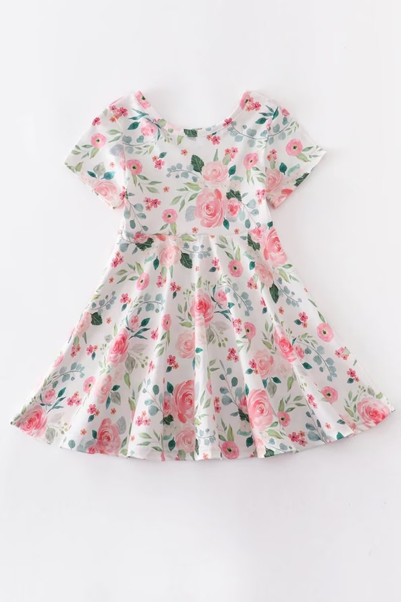 GSD0274 baby girl clothes floral summer dress short sleeve flower girl dress-promotion 2025.1.11 $5.5