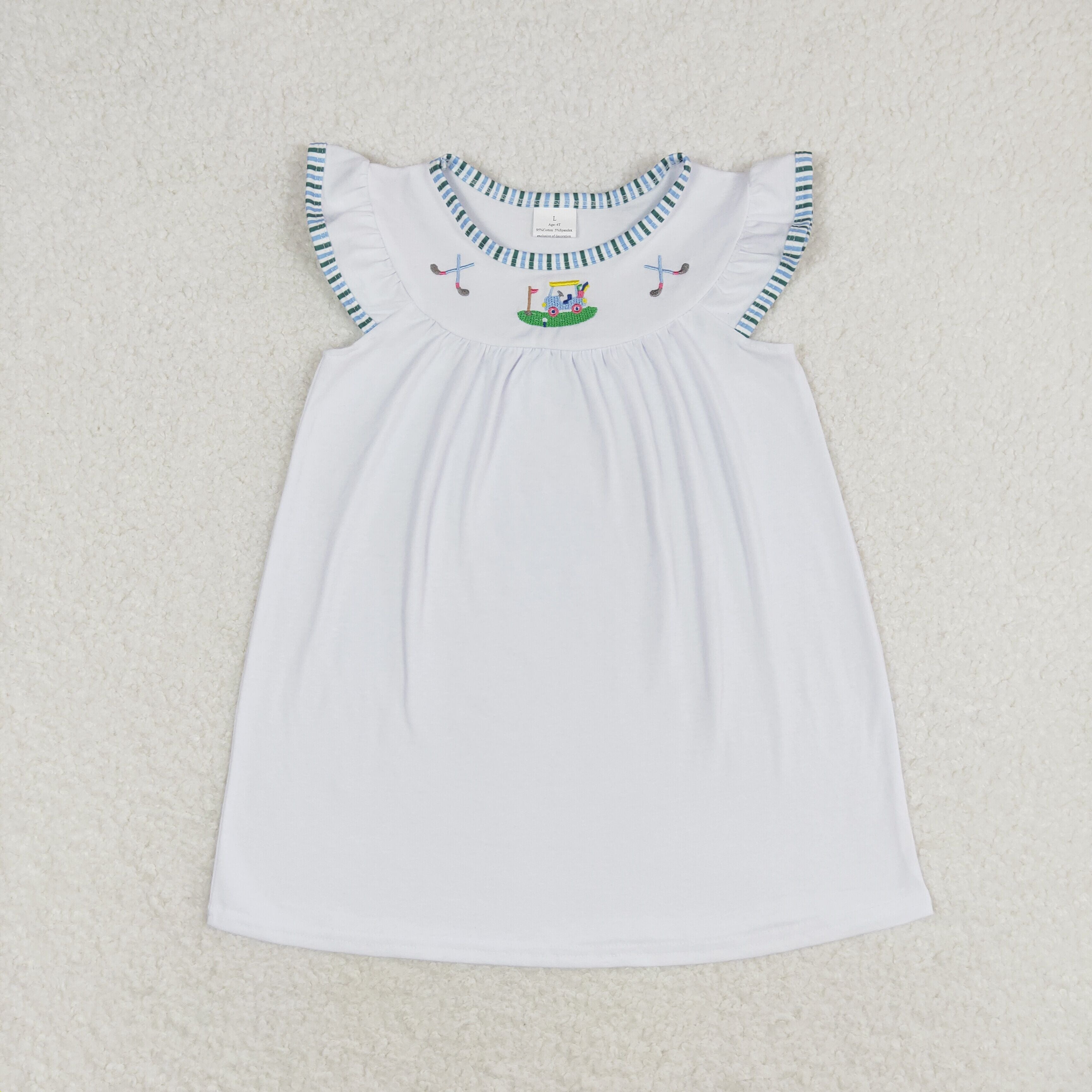 GSD0842 RTS baby girl clothes golf girl summer dress embroidery 