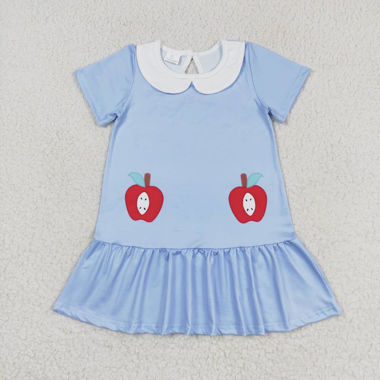 GSD0953 2T to 14-16T RTS toddler clothes back to school dress apple baby girl summer dress