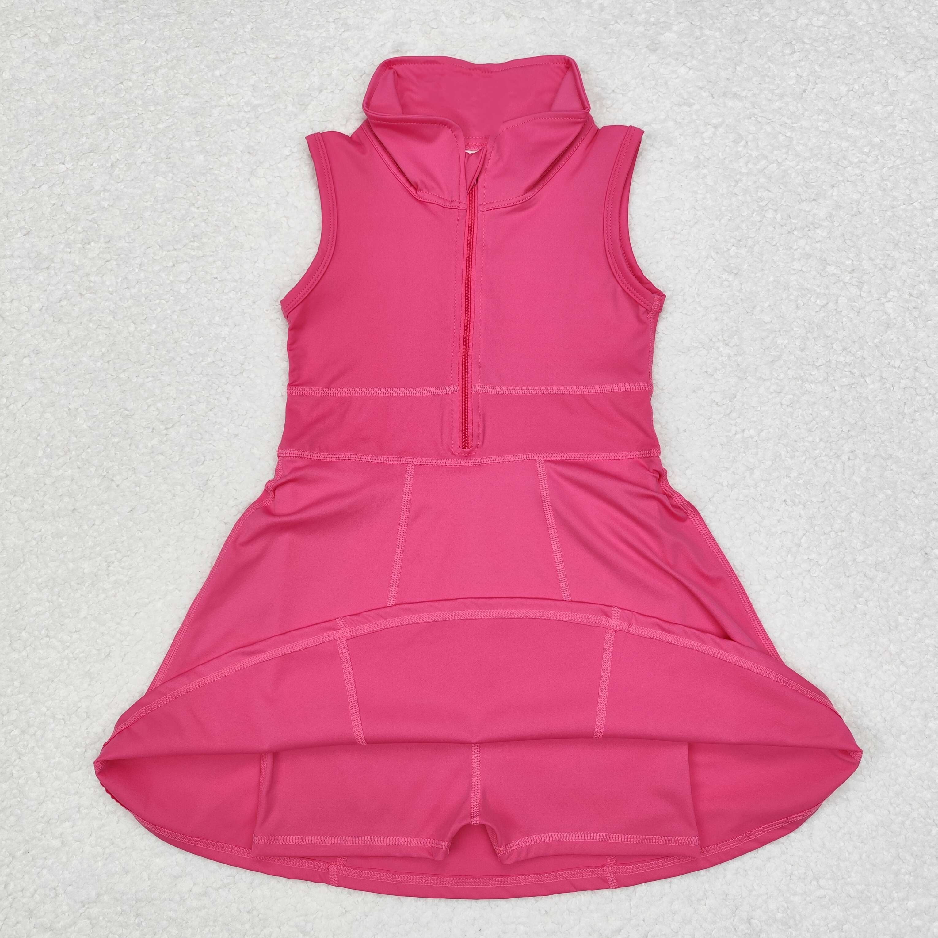 GSD1379 RTS toddler girl clothes hot pink girl summer yoga dress