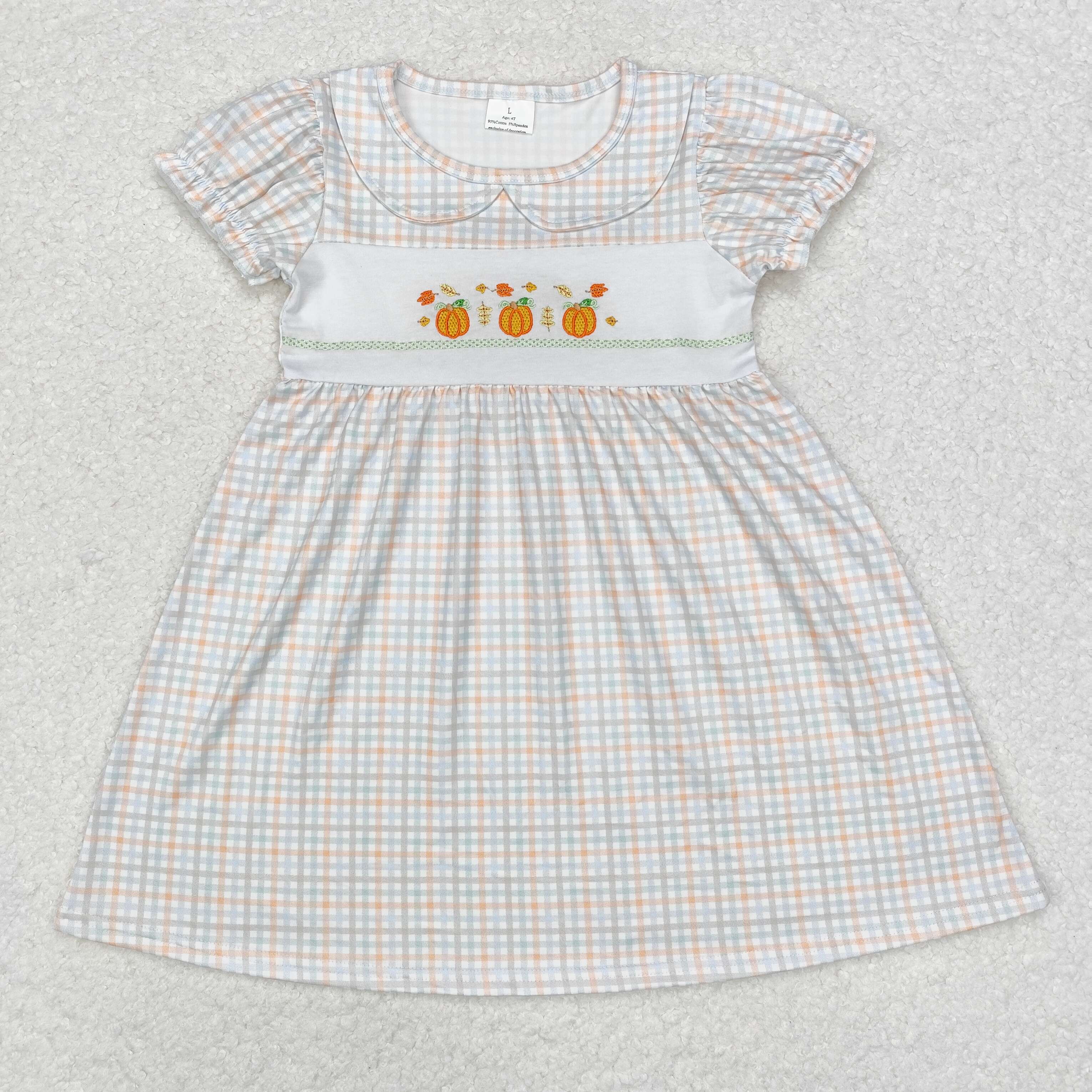 GT0719 RTS toddler girl clothes pumpkin girl thanksgiving  top shirt embroidery