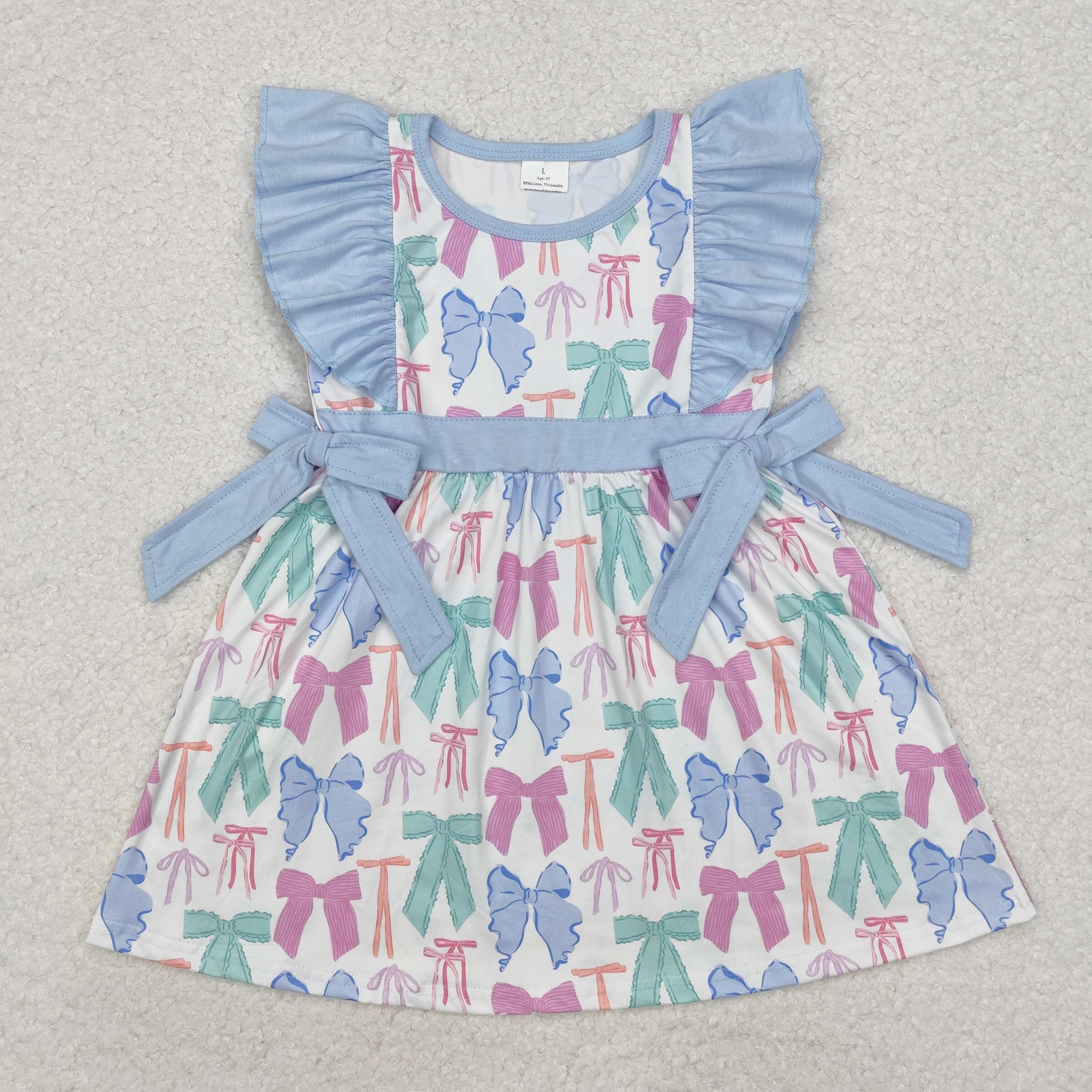 GSD1449 RTS toddler girl clothes bows girl summer dress