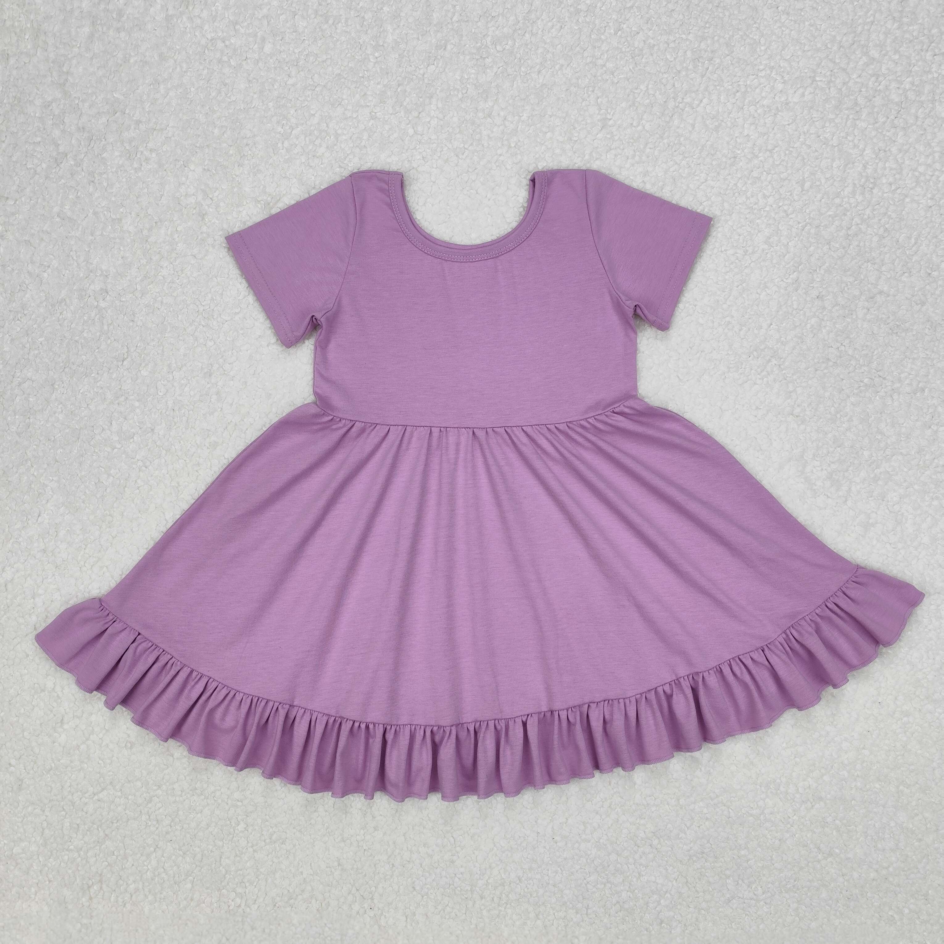 GSD1914 RTS Girl clothes purple cotton girl summer dress 