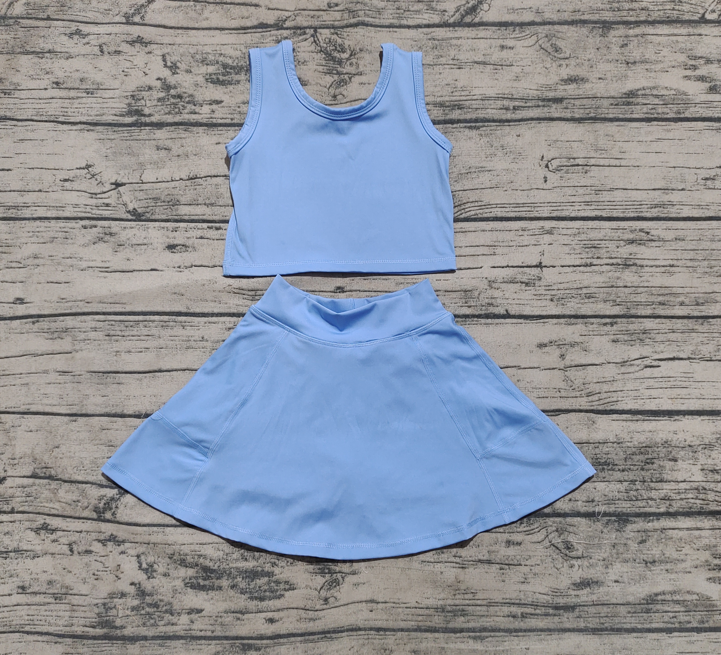 GSD1985 pre-order toddler girl clothes blue girl summer set yoga clothes-real pic 2025.3.13 