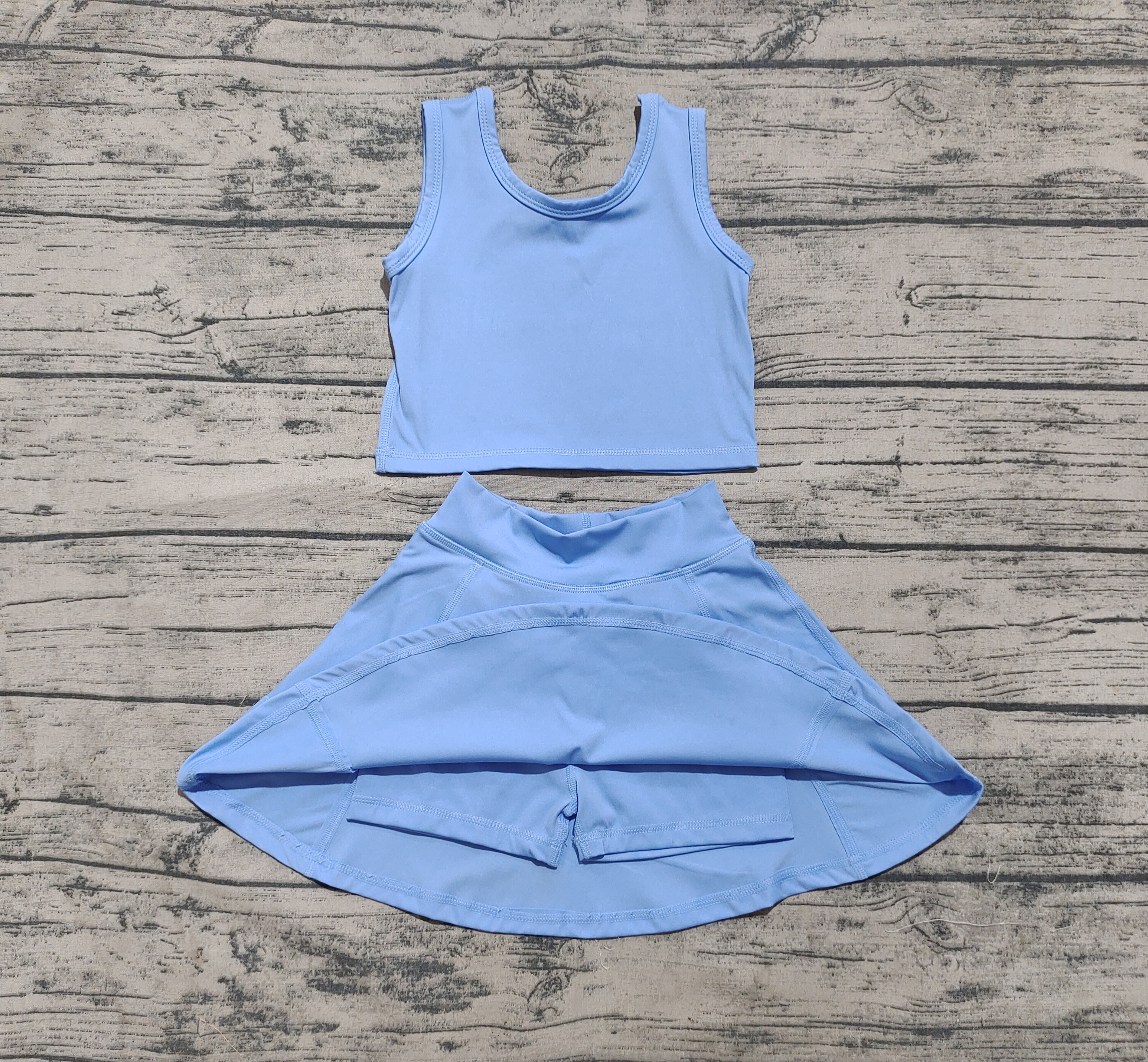 GSD1985 pre-order toddler girl clothes blue girl summer set yoga clothes-real pic 2025.3.13 