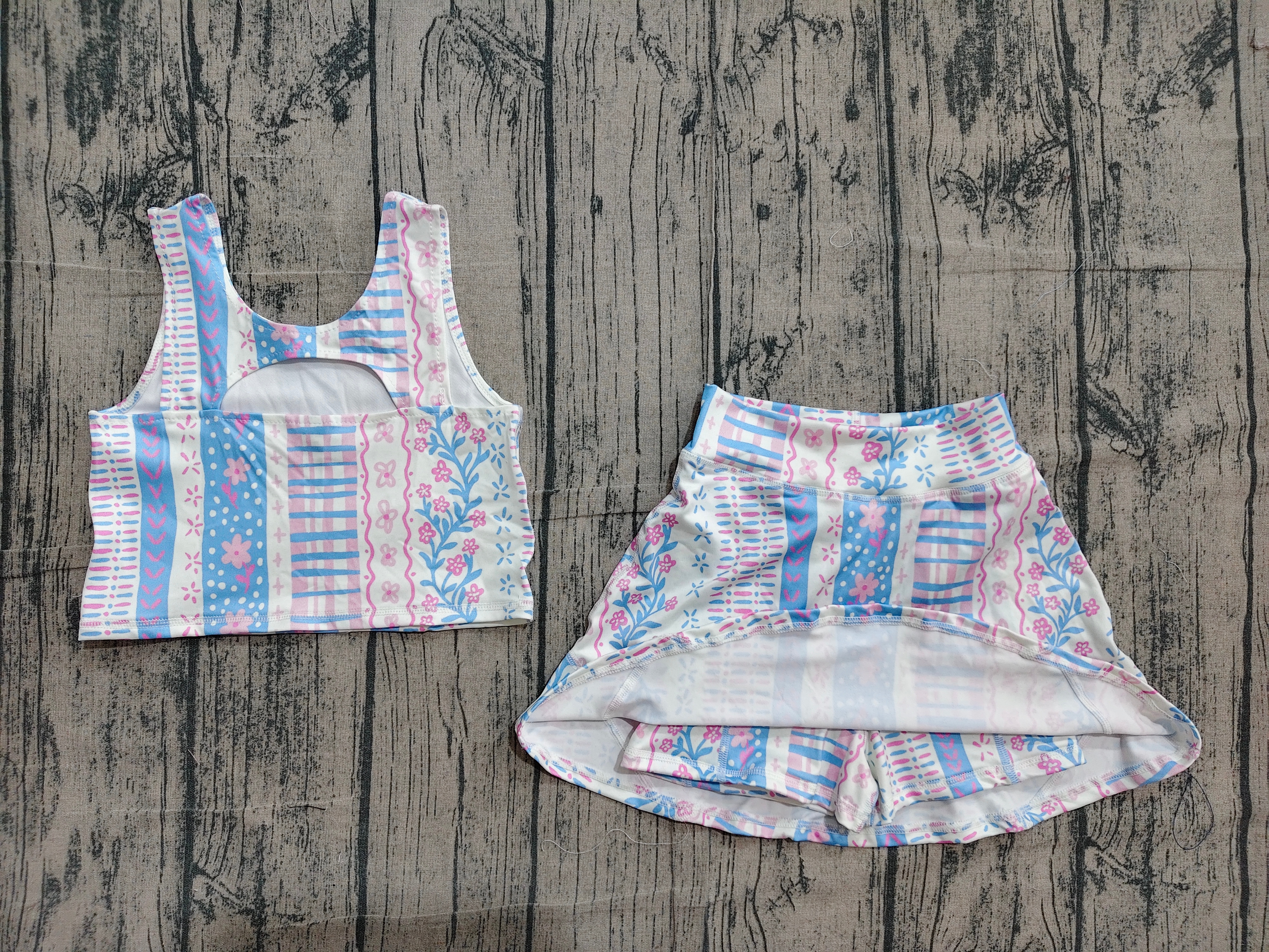 GSD1995 pre-order toddler girl clothes floral girl summer set yoga clothes-real pic 2026.4.12 