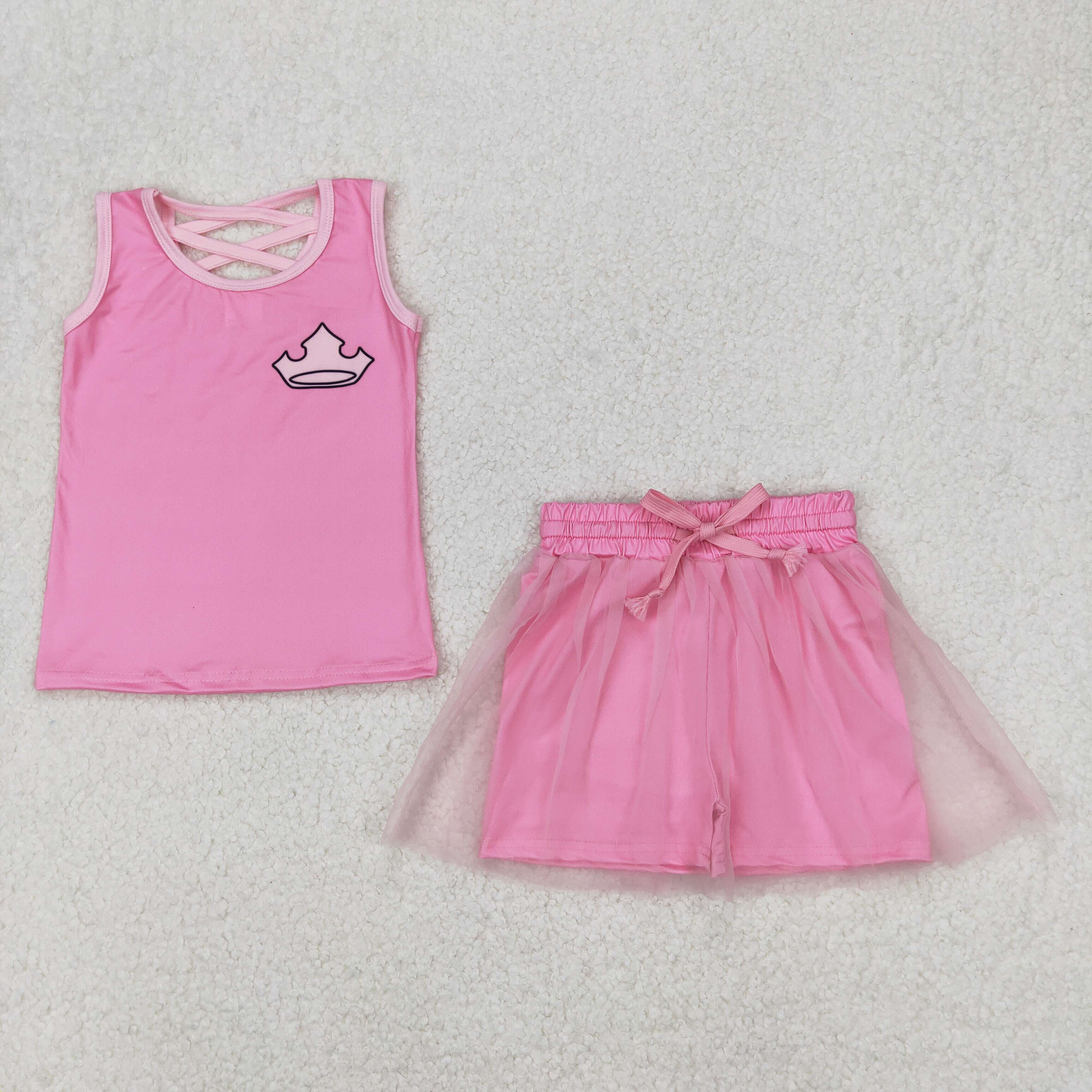 RTS girl summer clothes cartoon princess girl summer clothing set