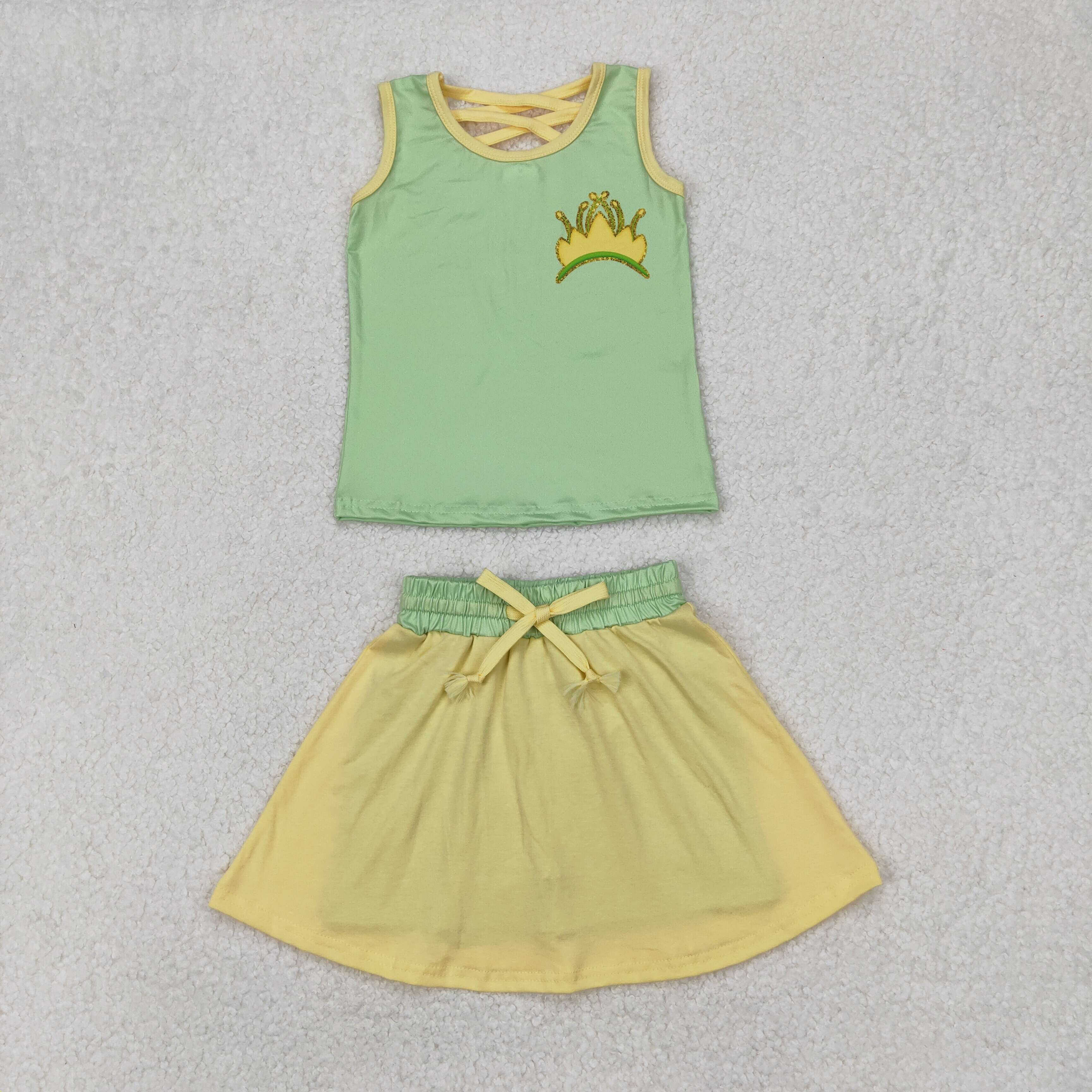 RTS girl summer clothes cartoon princess girl summer clothing set