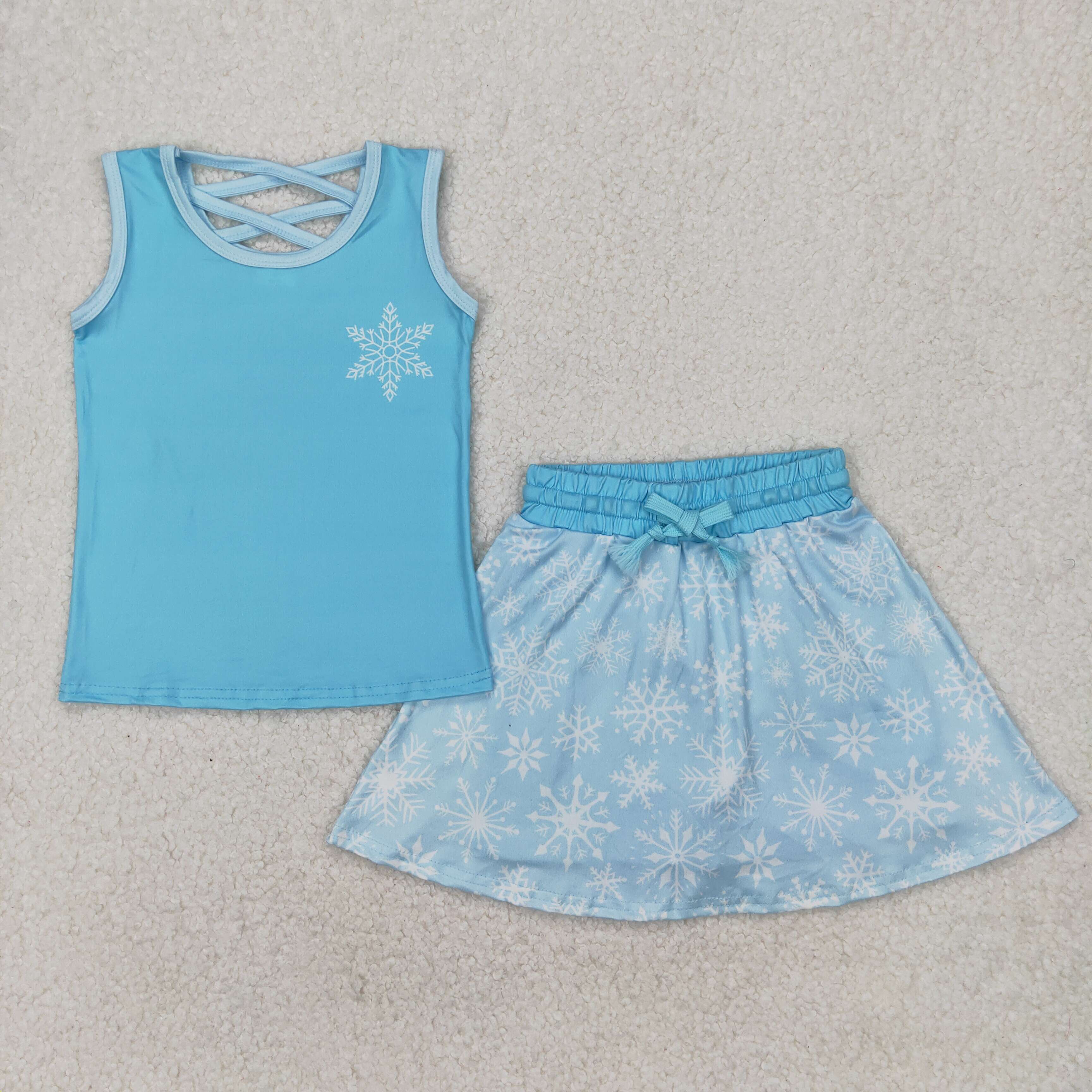 GSD2074 RTS toddler clothes princess girl summer short skirt set 