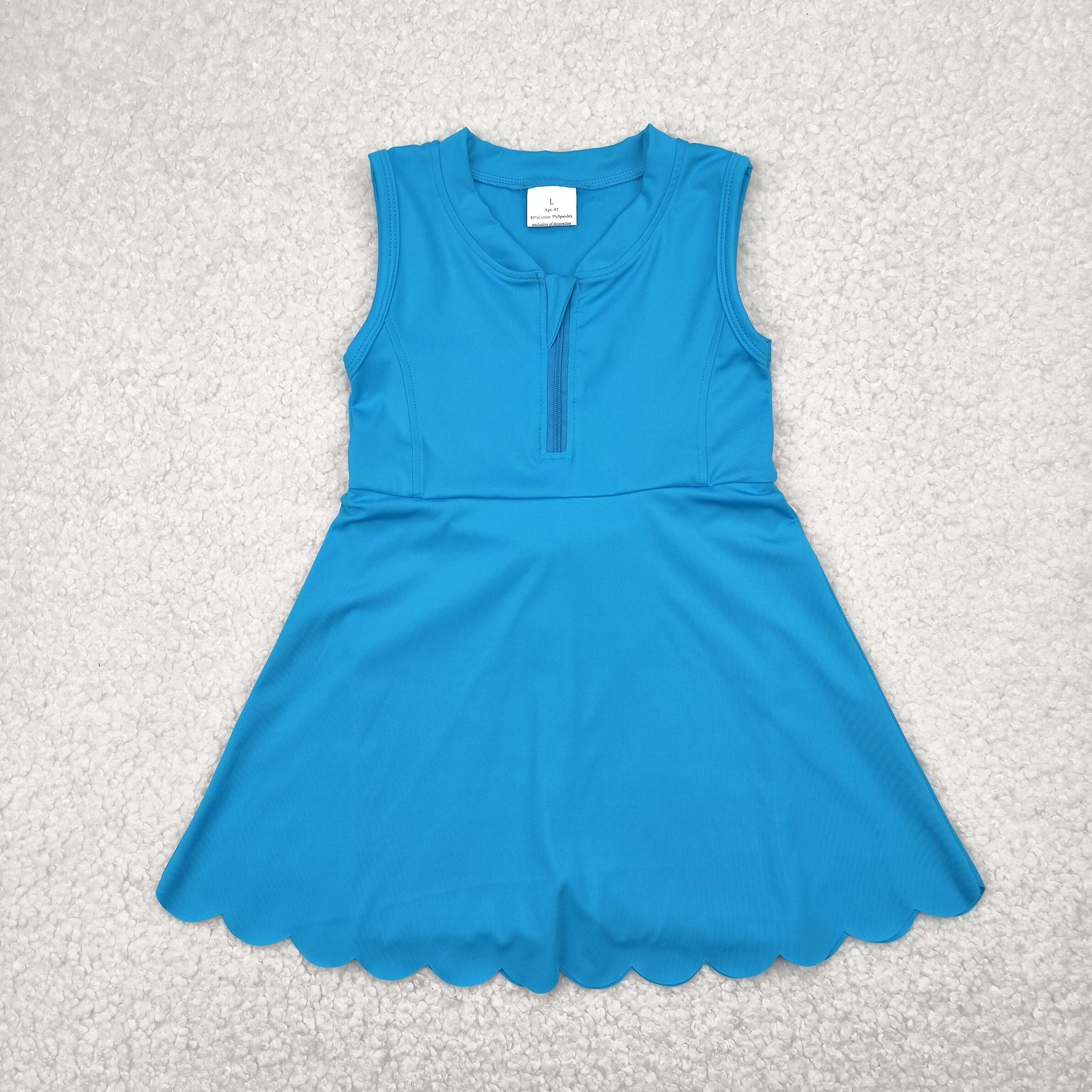 GSD2090 RTS girl clothes blue girl summer dress yoga clothes