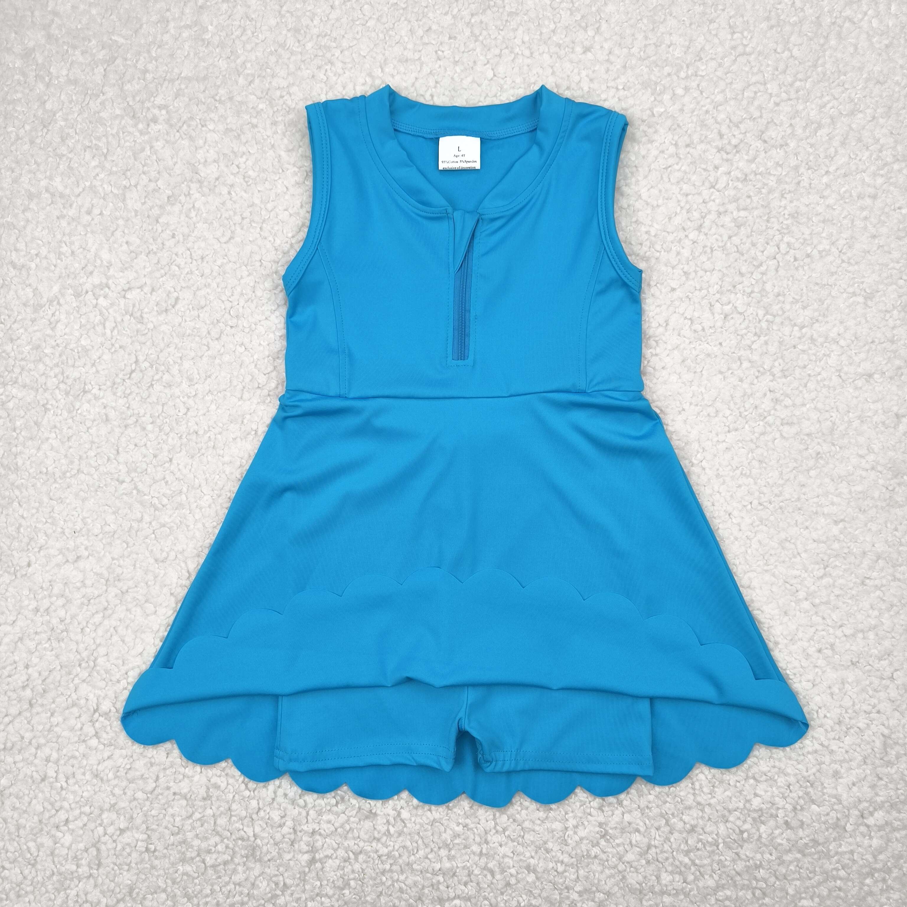 GSD2090 RTS girl clothes blue girl summer dress yoga clothes
