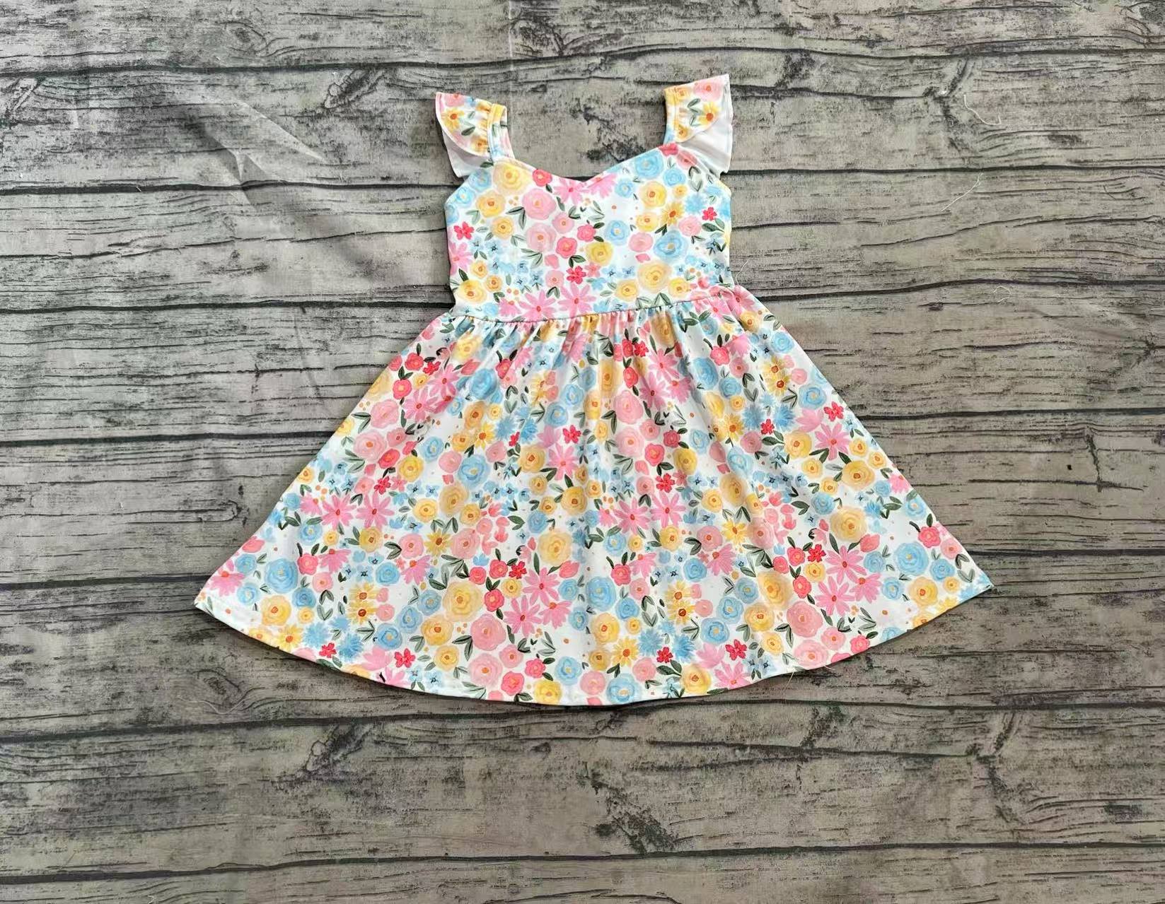 GSD2207 pre-order toddler clothes floral girl summer dress-real pic 2025.4.2 produce time：5-6weeks after the real pic date I list