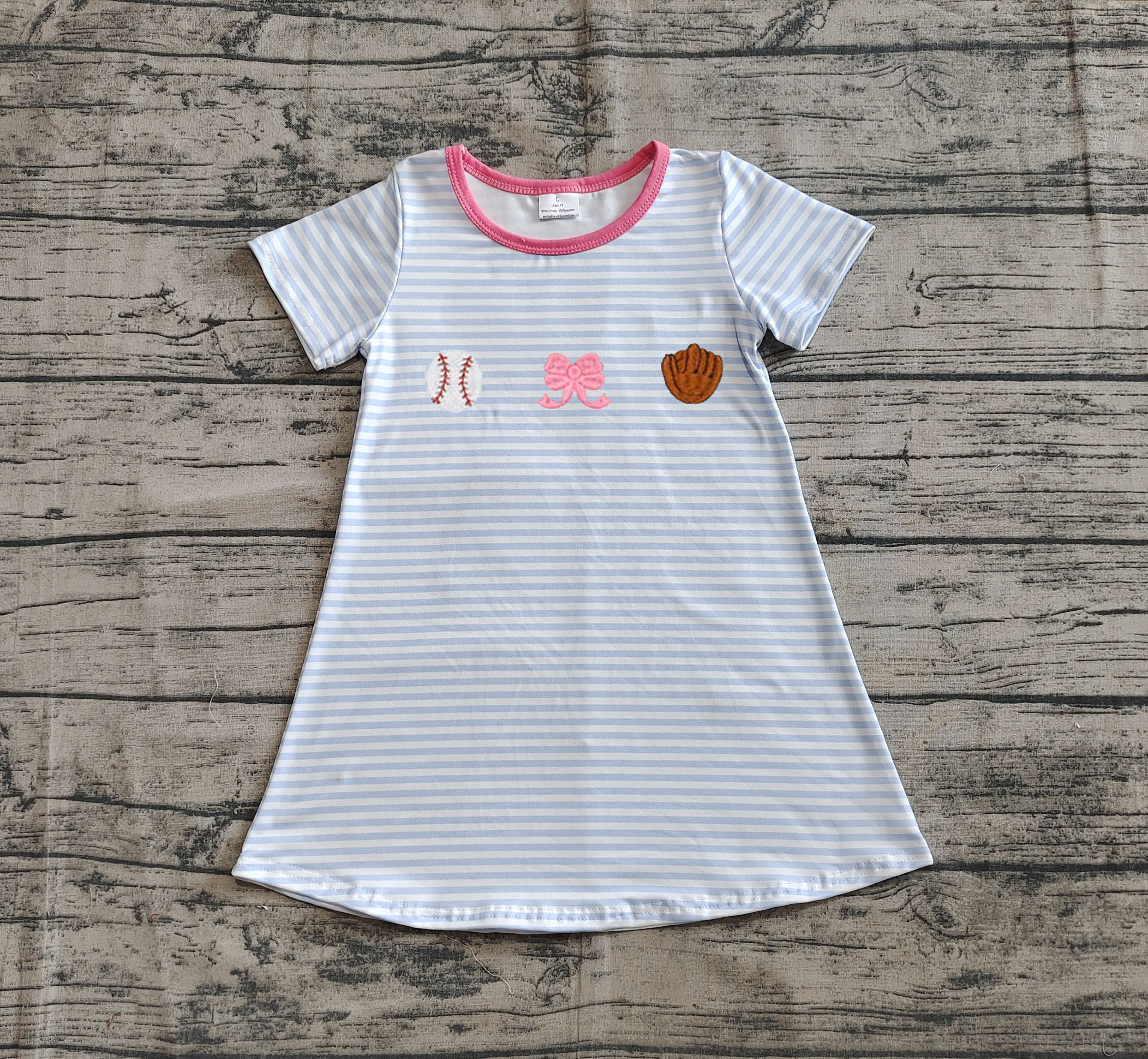GSD2220 pre-order toddler girl clothes baseball girl summer embroidery set-real pic 2025.3.19 