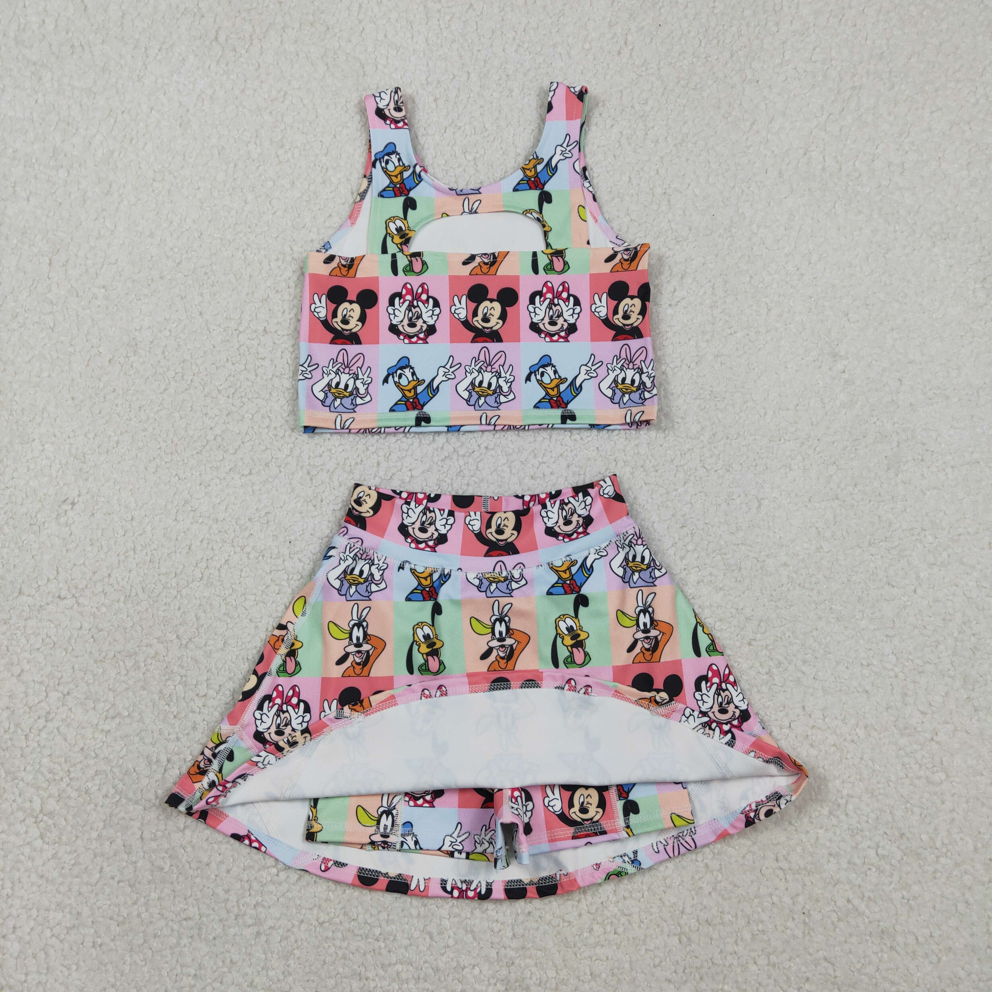 GSD2333 RTS girl clothes cartoon toddler girl yoga summer outfit sports clothing