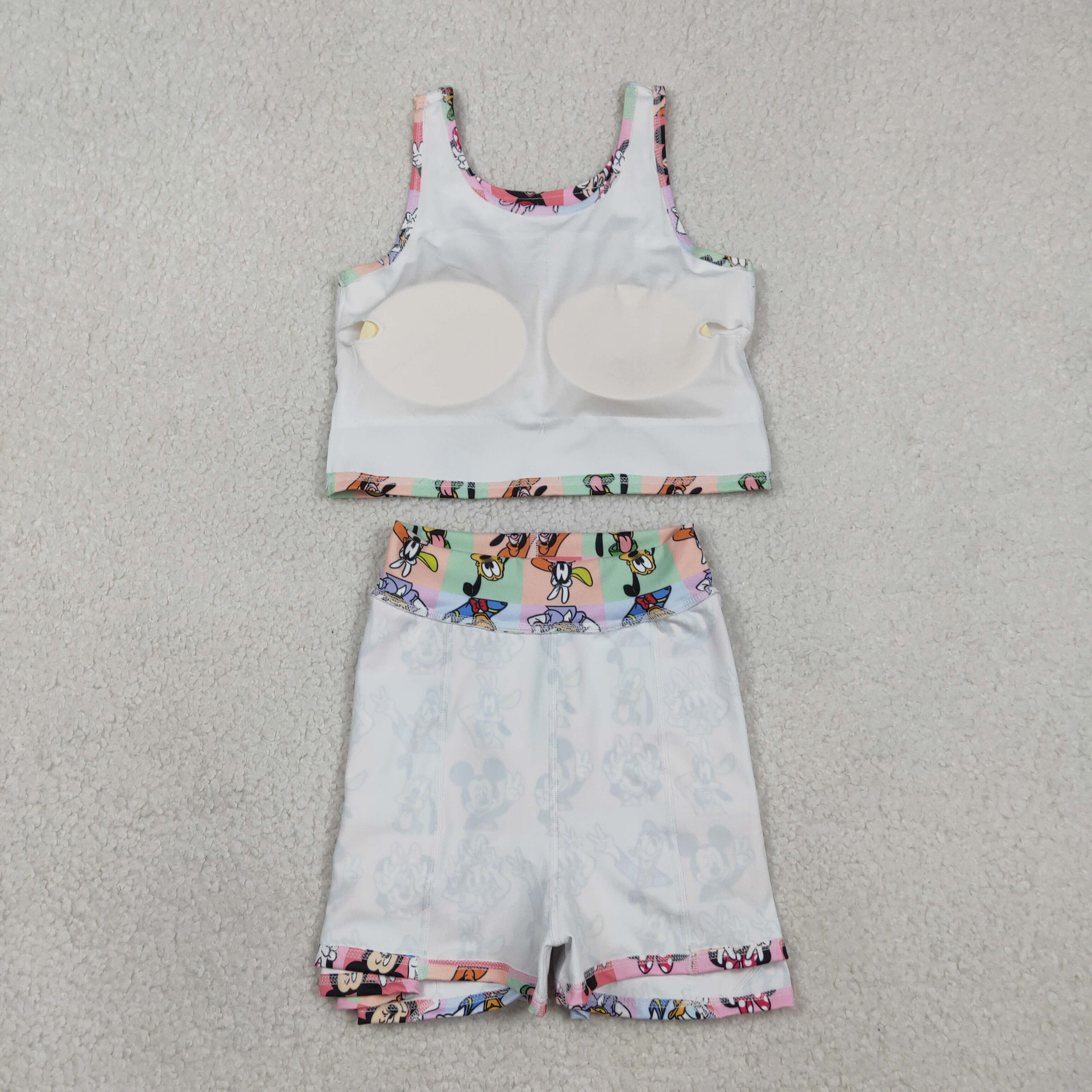 GSD2333 RTS girl clothes cartoon toddler girl yoga summer outfit sports clothing