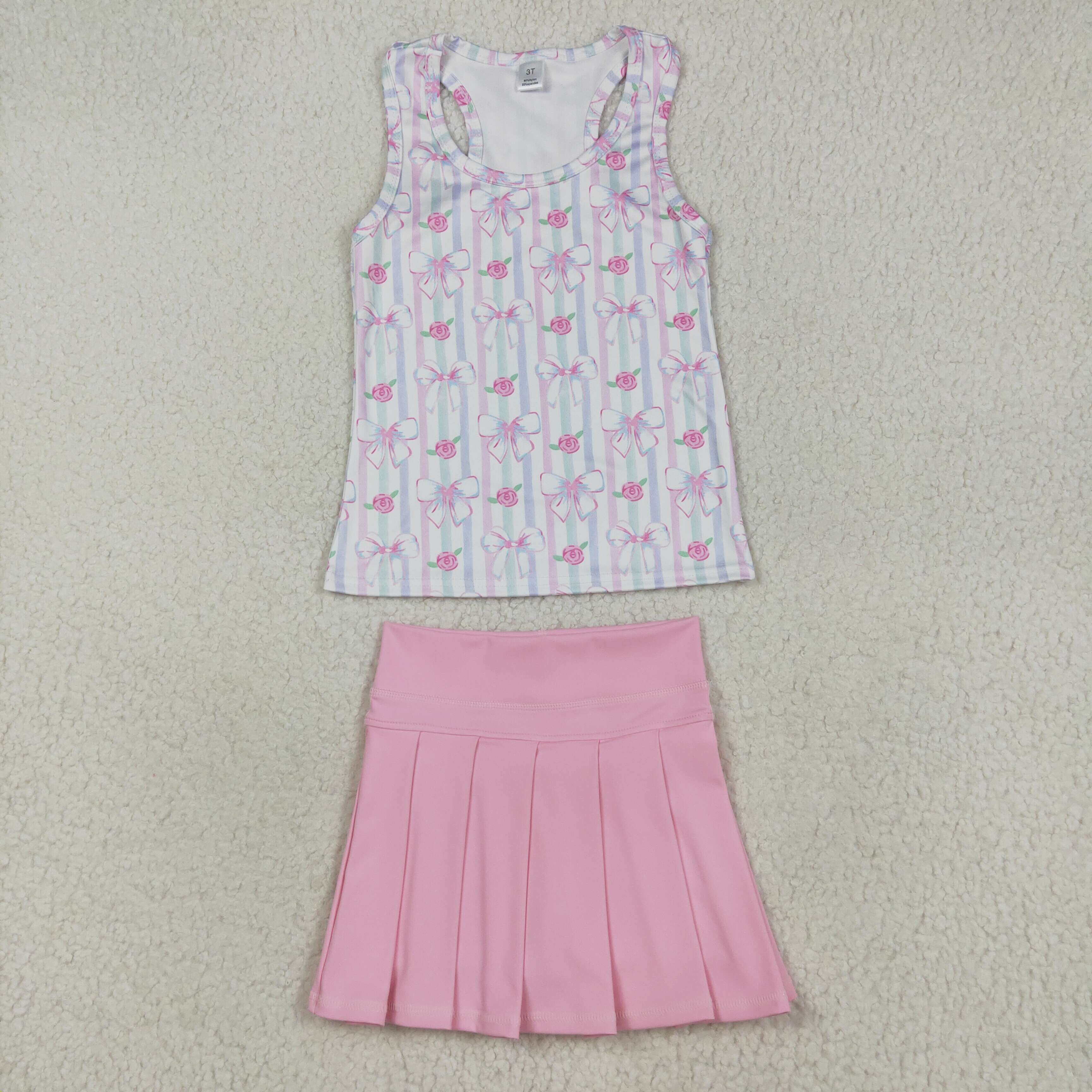 GSD2457 RTS toddler girl clothes bows girl summer set yoga clothes 