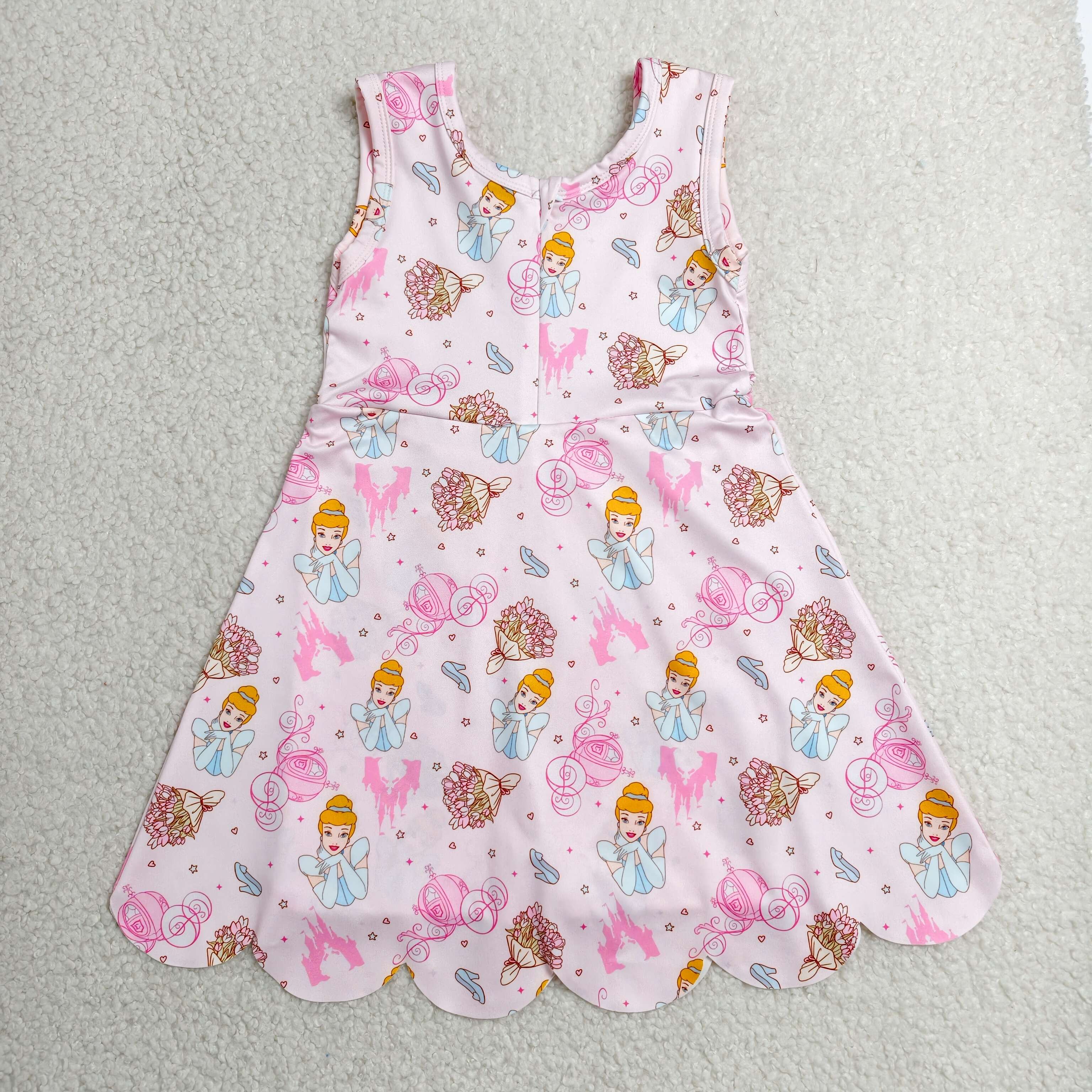 RTS GSD2489 girls pink sleeveless princess Dress yoga sports clothes