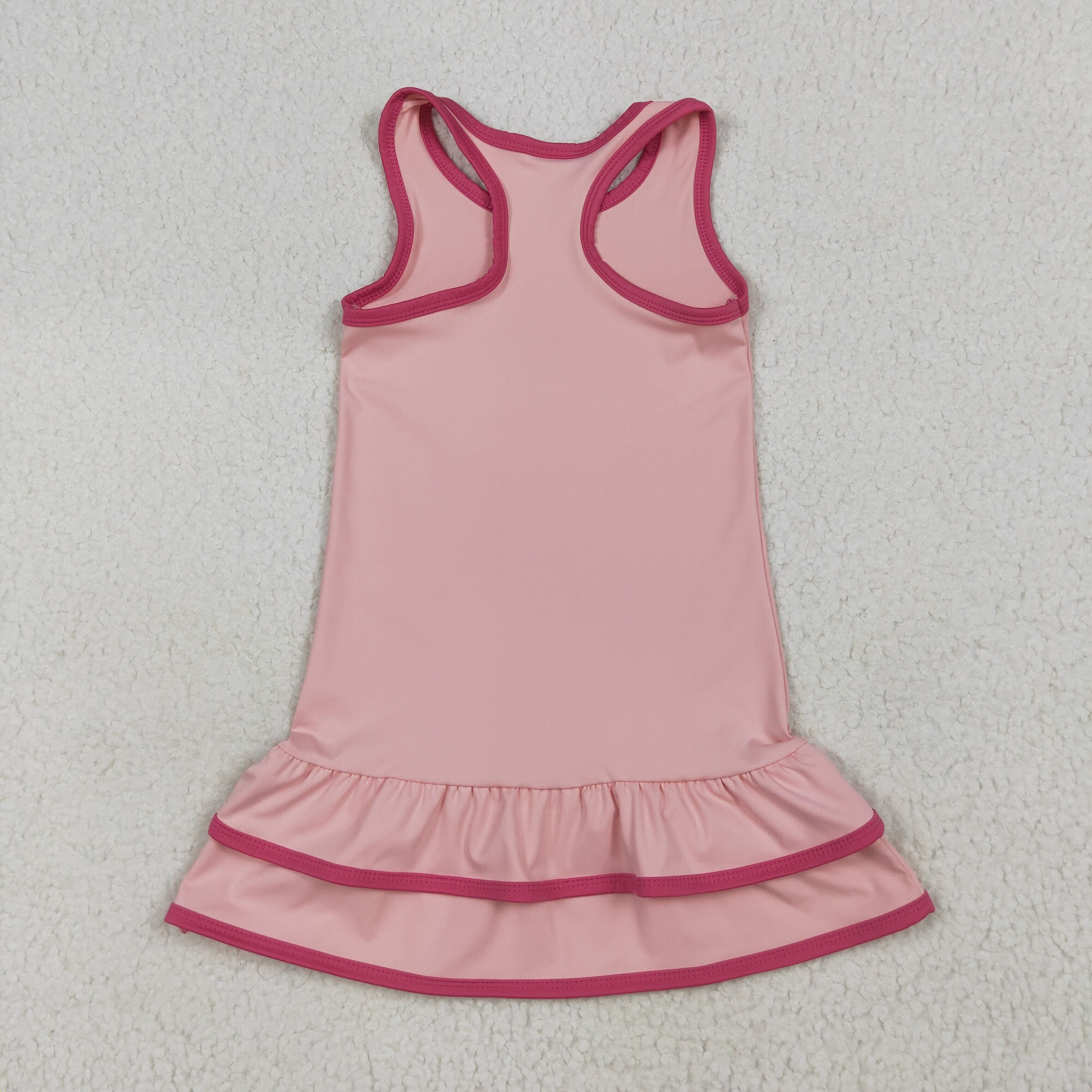 GSD2630 RTS girl clothes pink girl summer dress yoga clothes atheletic sleeveless dress