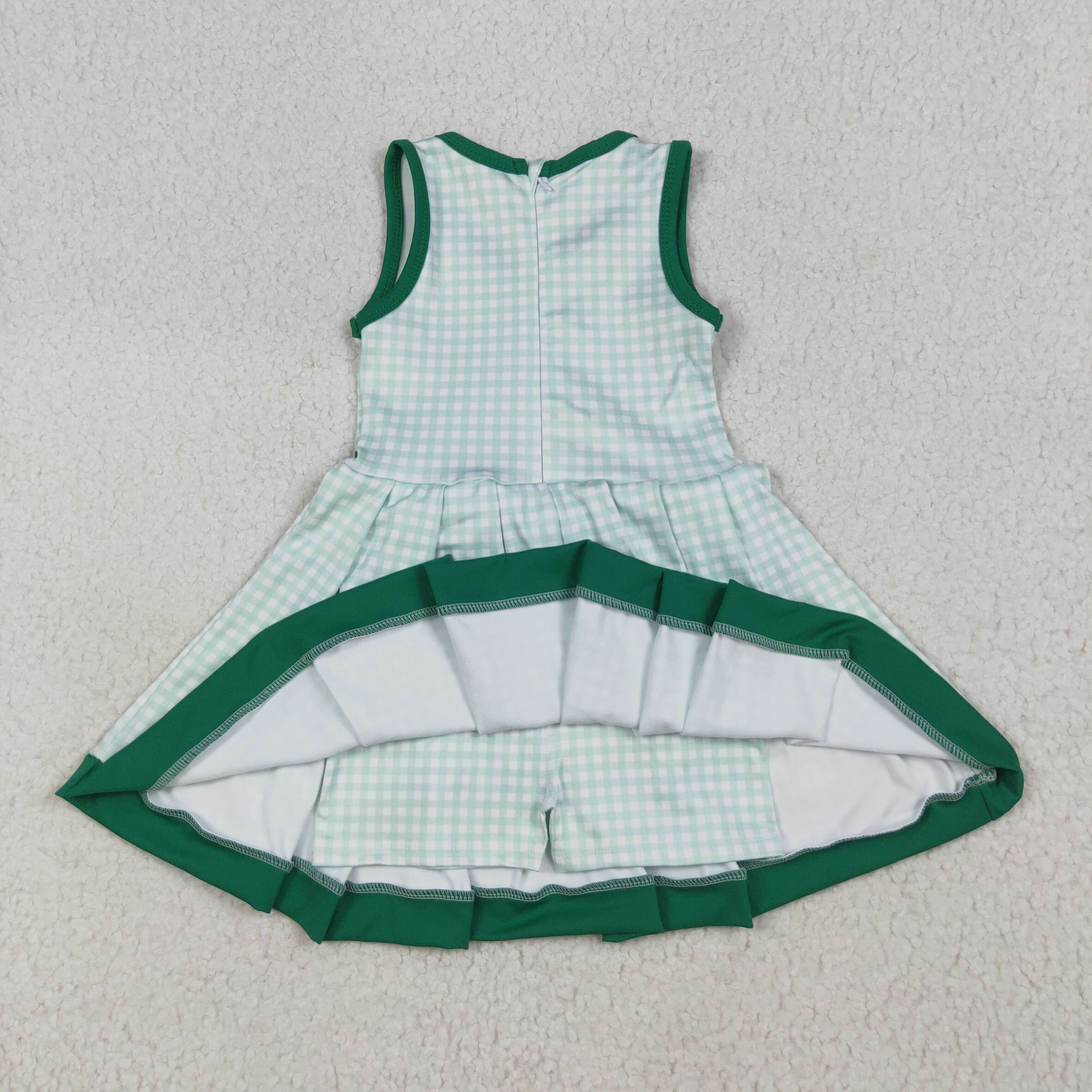 GSD2632 RTS girl clothes green girl summer dress yoga clothes atheletic dress