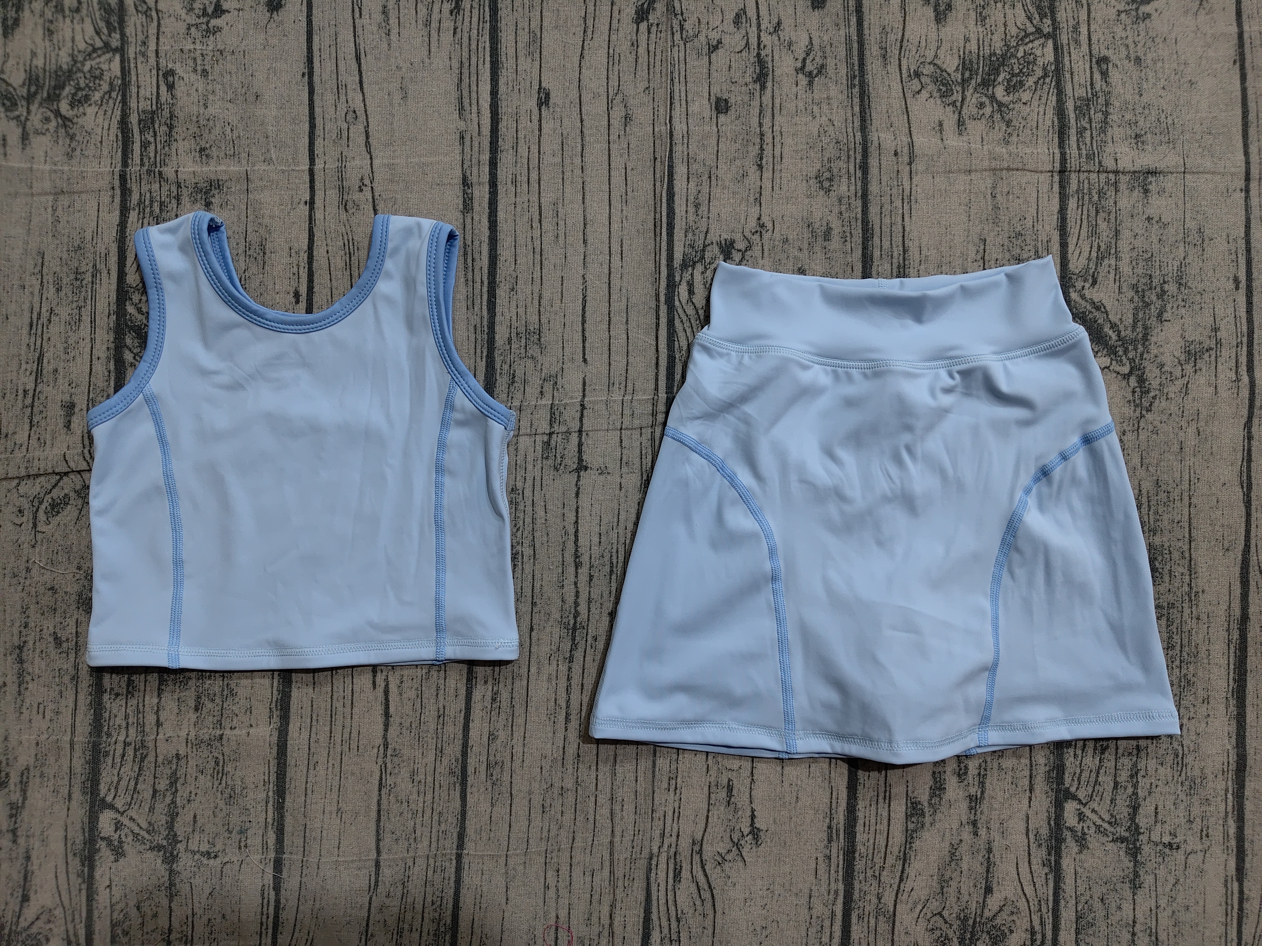 GSD2674 pre-order toddler girl clothes blue girl summer set yoga clothes-real pic 2026.4.2 