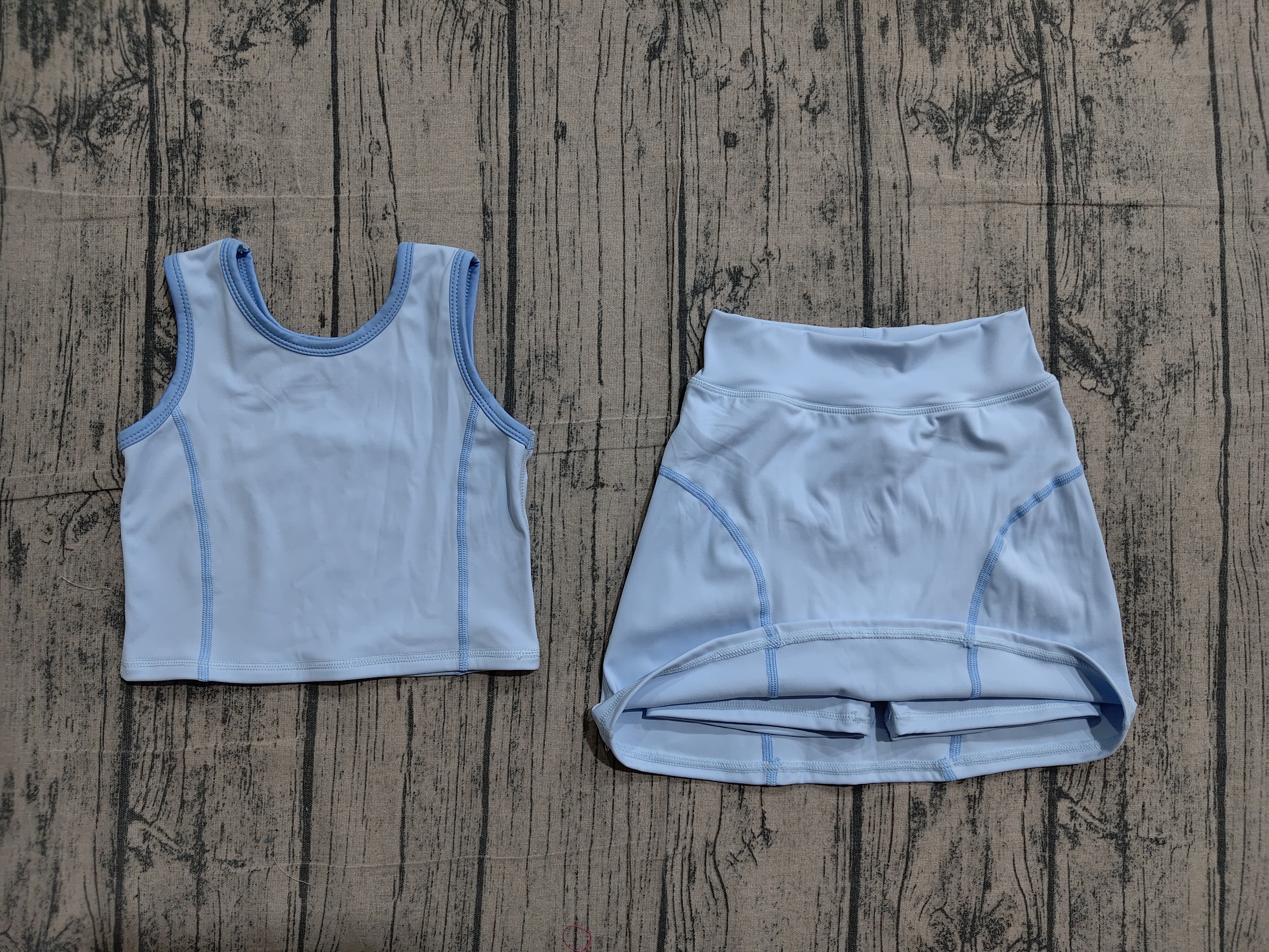 GSD2674 pre-order toddler girl clothes blue girl summer set yoga clothes-real pic 2026.4.2 