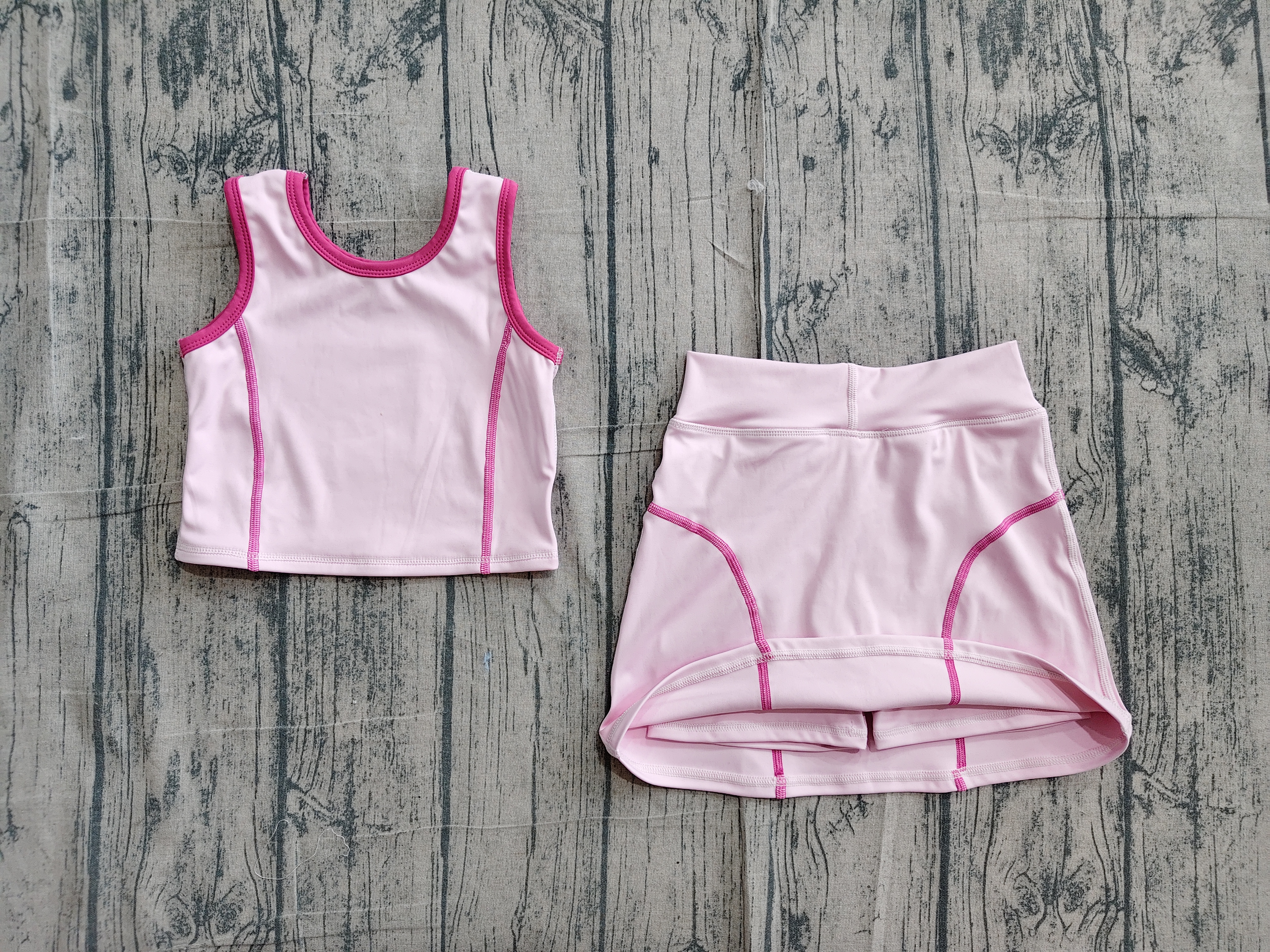 GSD2675 pre-order toddler girl clothes pink girl summer set yoga clothes-real pic 2026.5.9