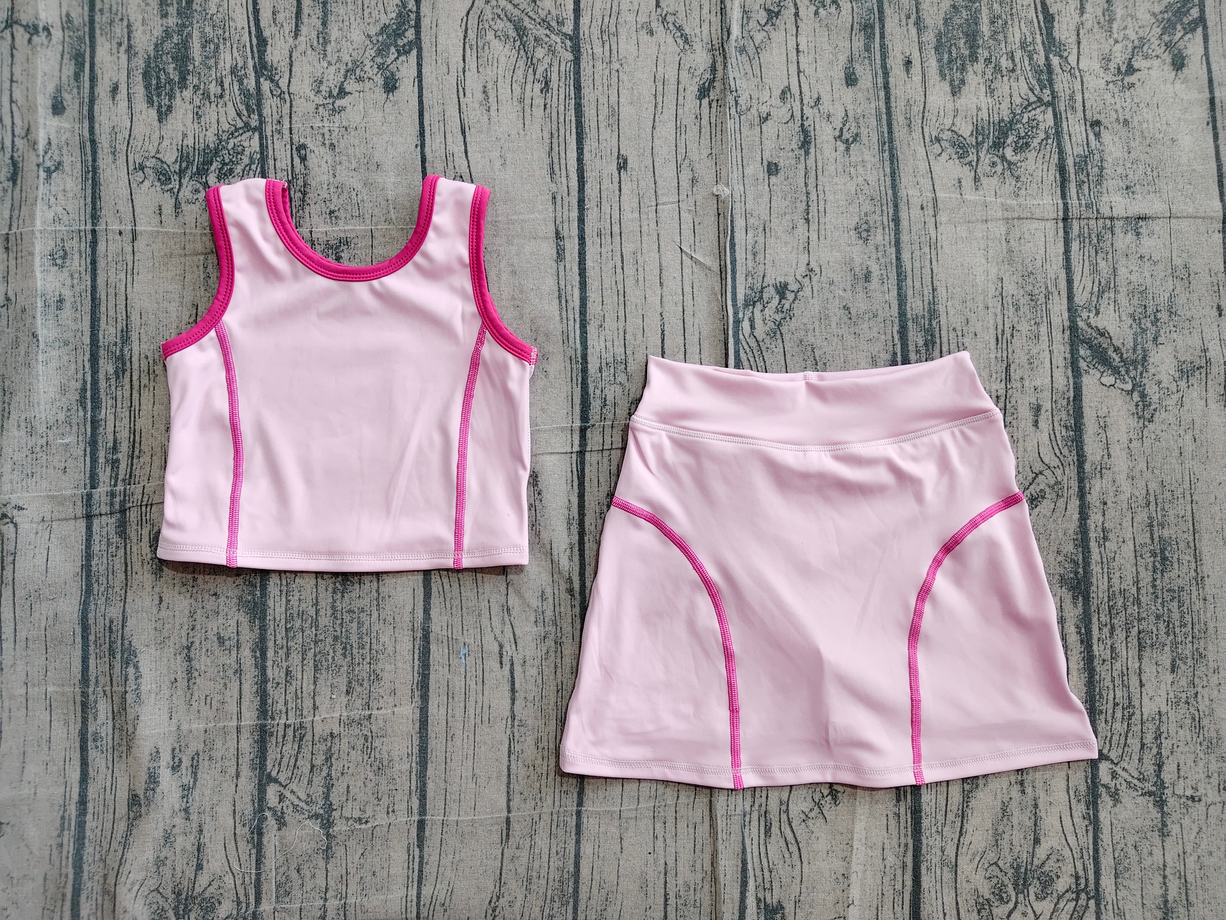GSD2675 pre-order toddler girl clothes pink girl summer set yoga clothes-real pic 2026.5.9