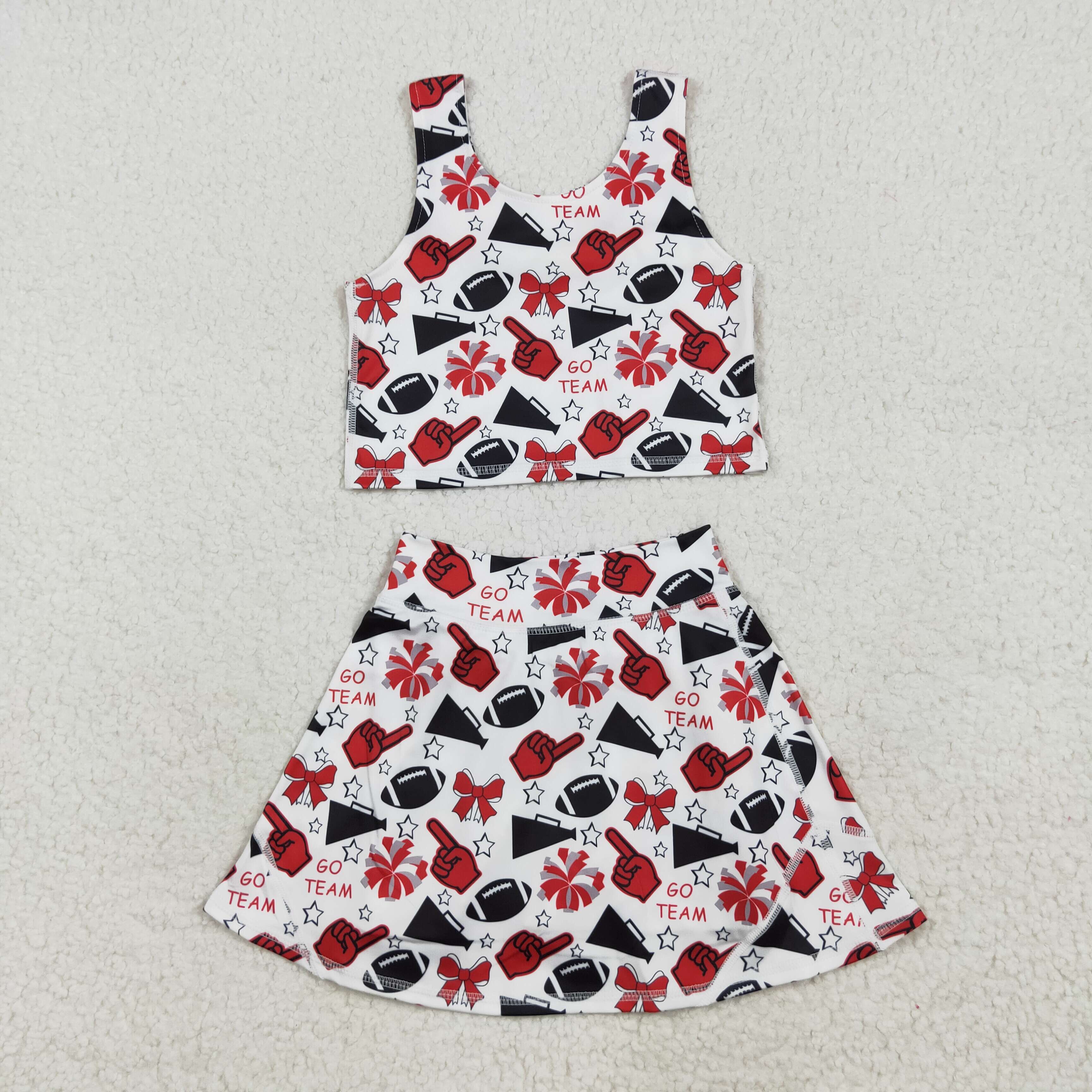 GSD2693 RTS girl clothes go team girl summer set yoga clothes atheletic outfit